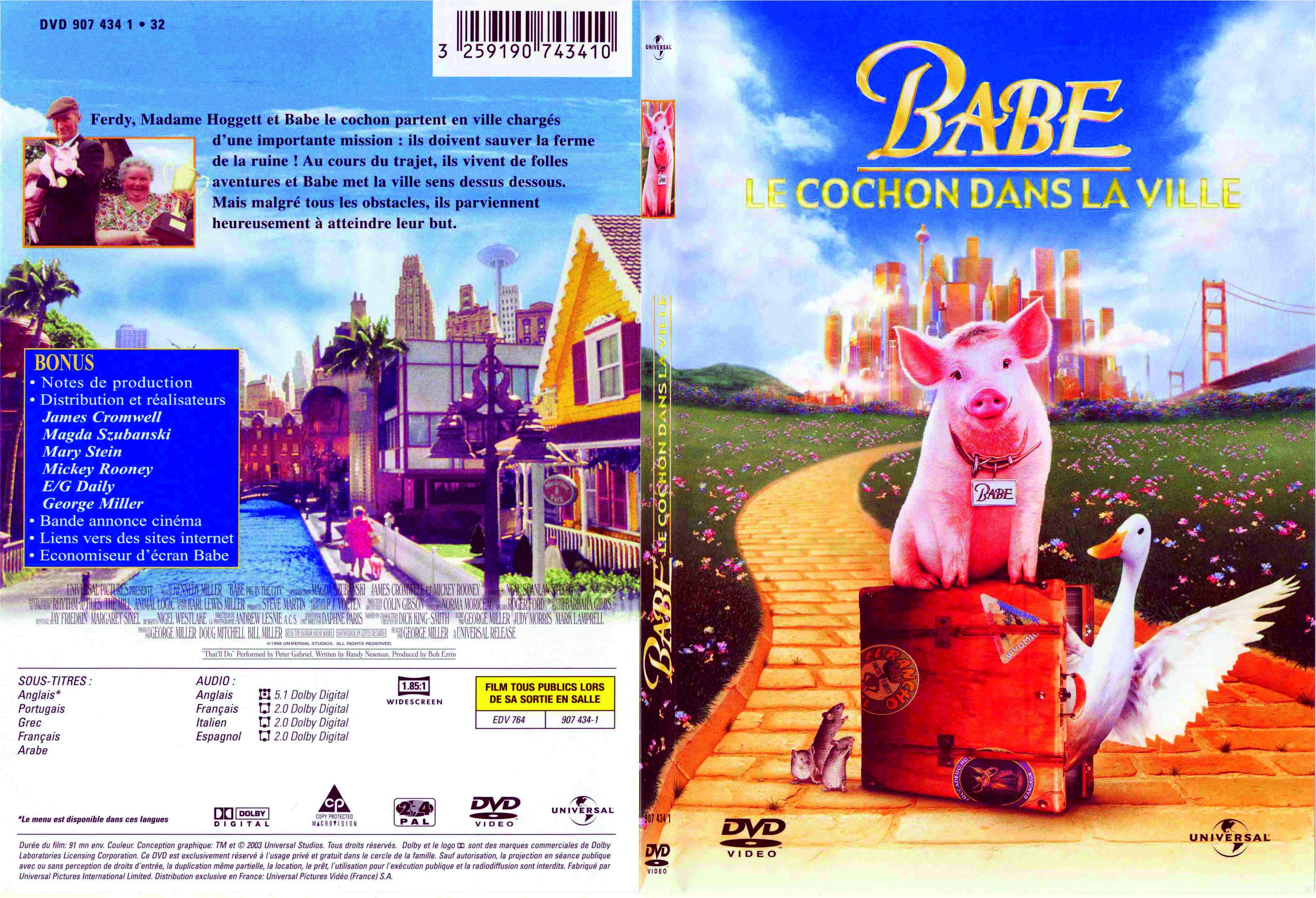 Jaquette DVD Babe le cochon dans la ville - SLIM