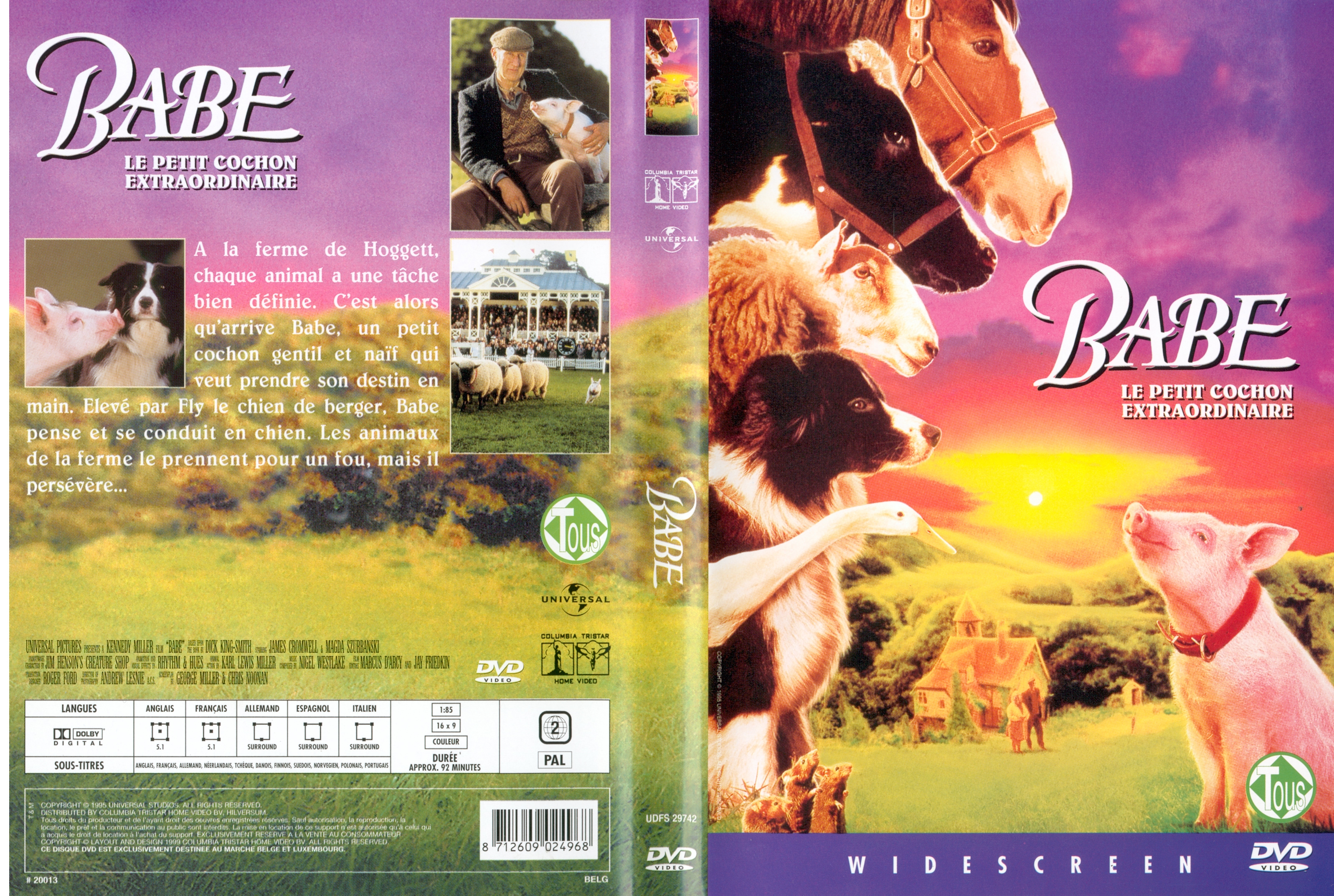 Jaquette DVD Babe le cochon extraordinaire v2