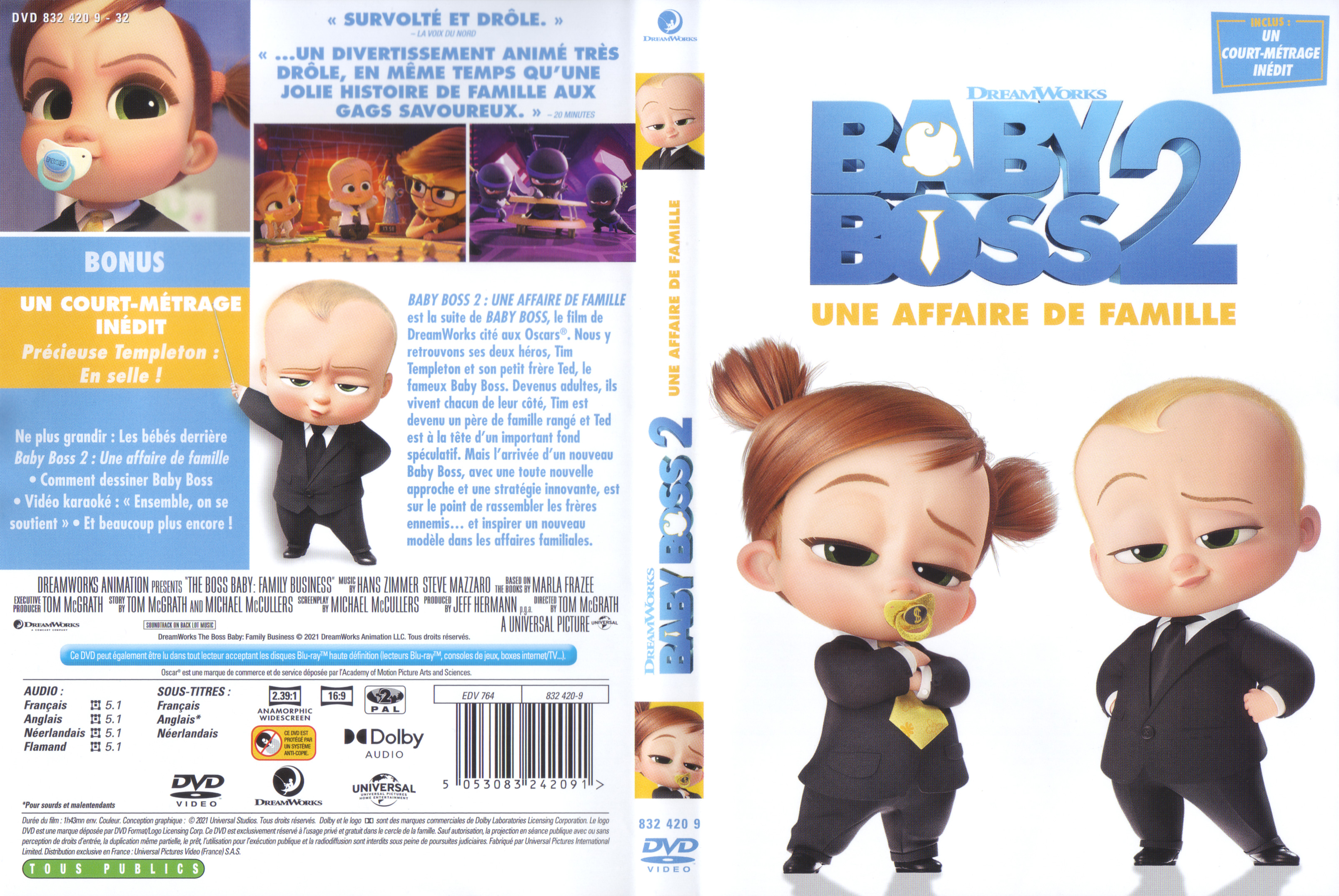 Jaquette DVD Baby boss 2 Une affaire de famille