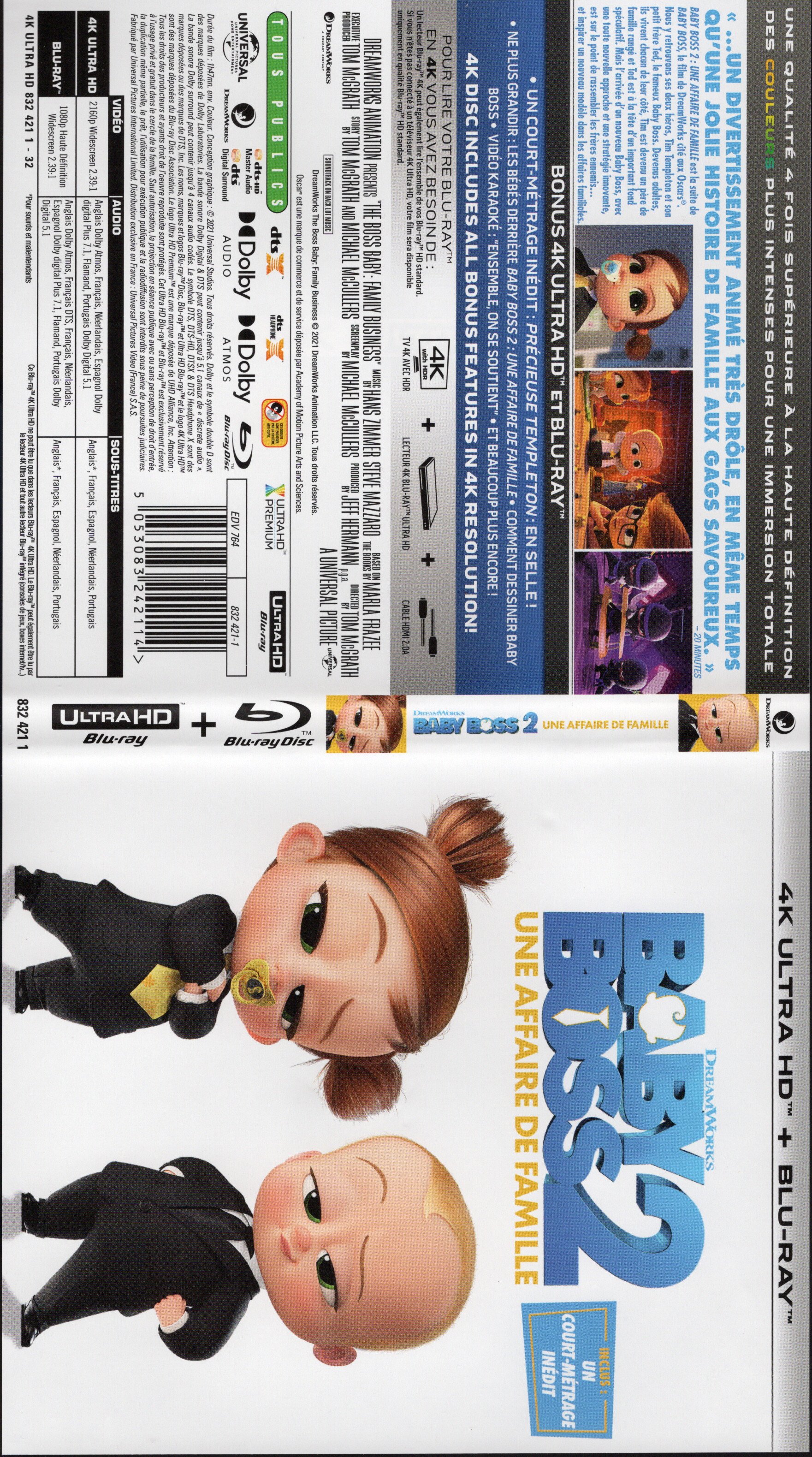 Jaquette DVD Baby boss 2 Une affaire de famille 4K (BLU-RAY)