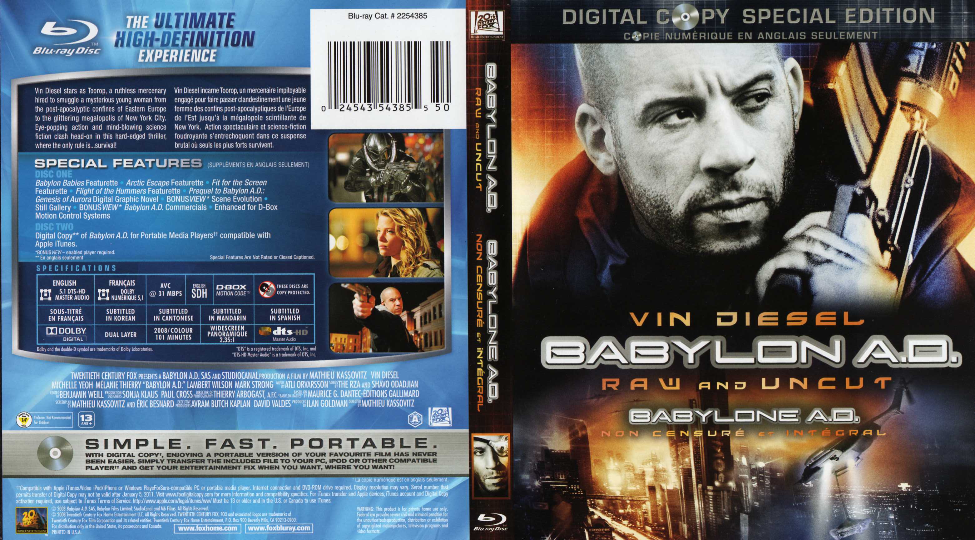 Jaquette DVD Babylon AD (BLU-RAY) Zone 1