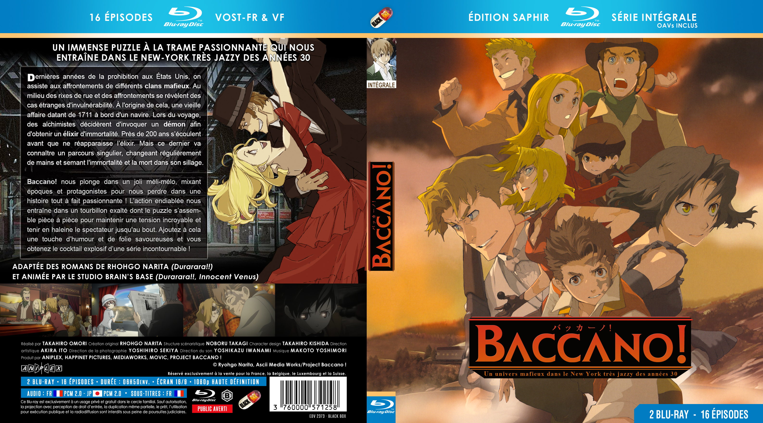 Jaquette DVD Baccano custom (BLU-RAY)