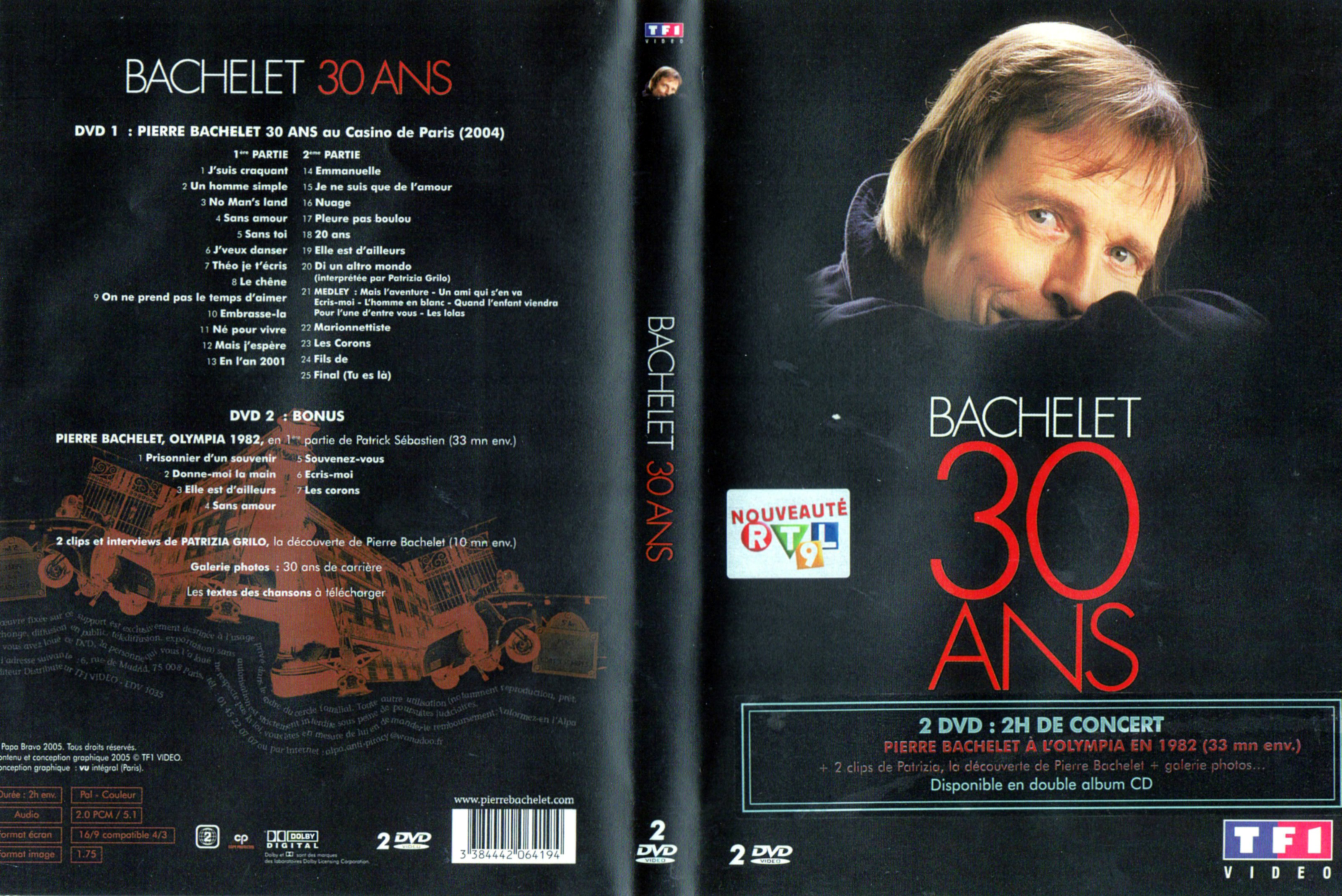 Jaquette DVD Bachelet - 30 Ans