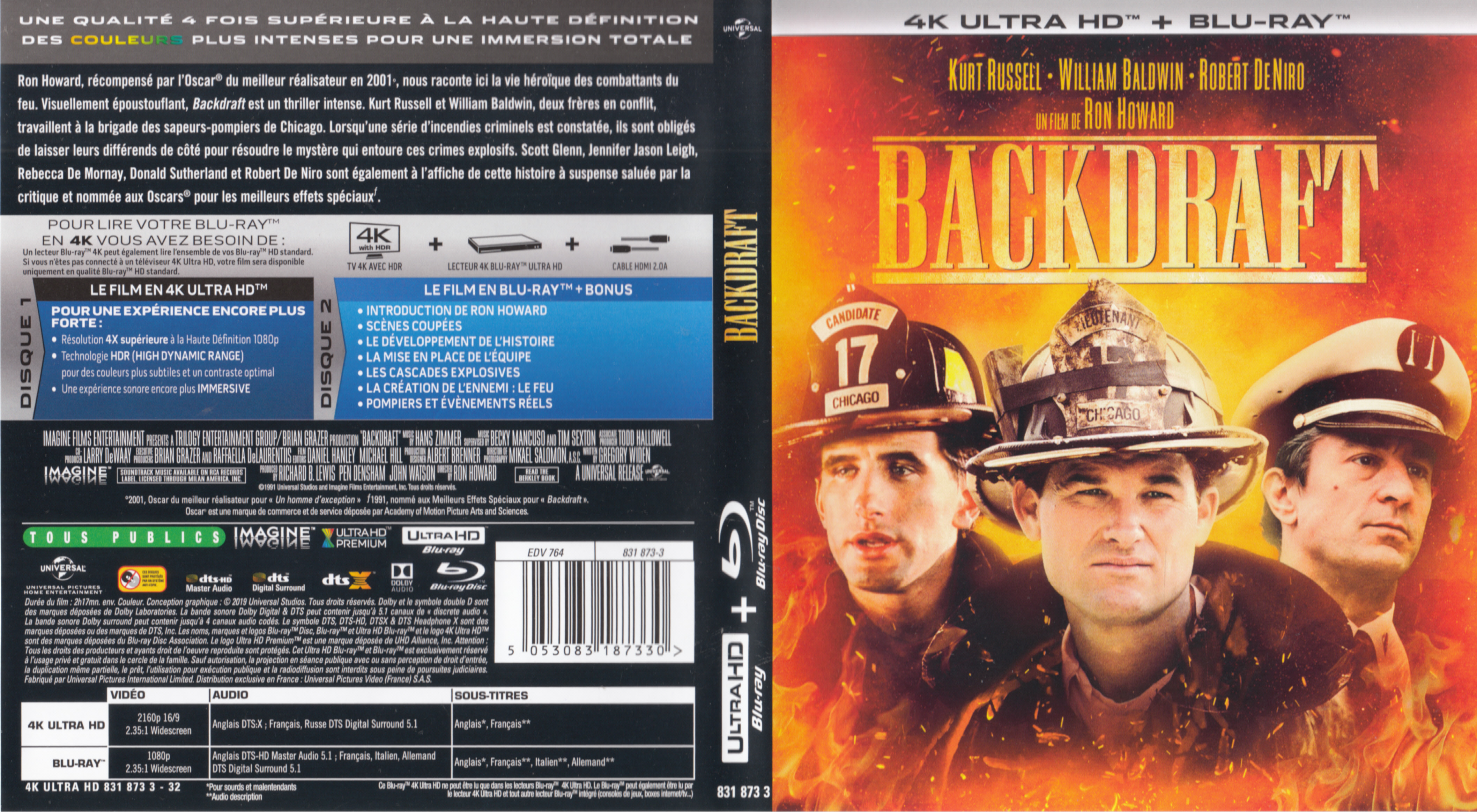 Jaquette DVD Backdraft 4K (BLU-RAY)