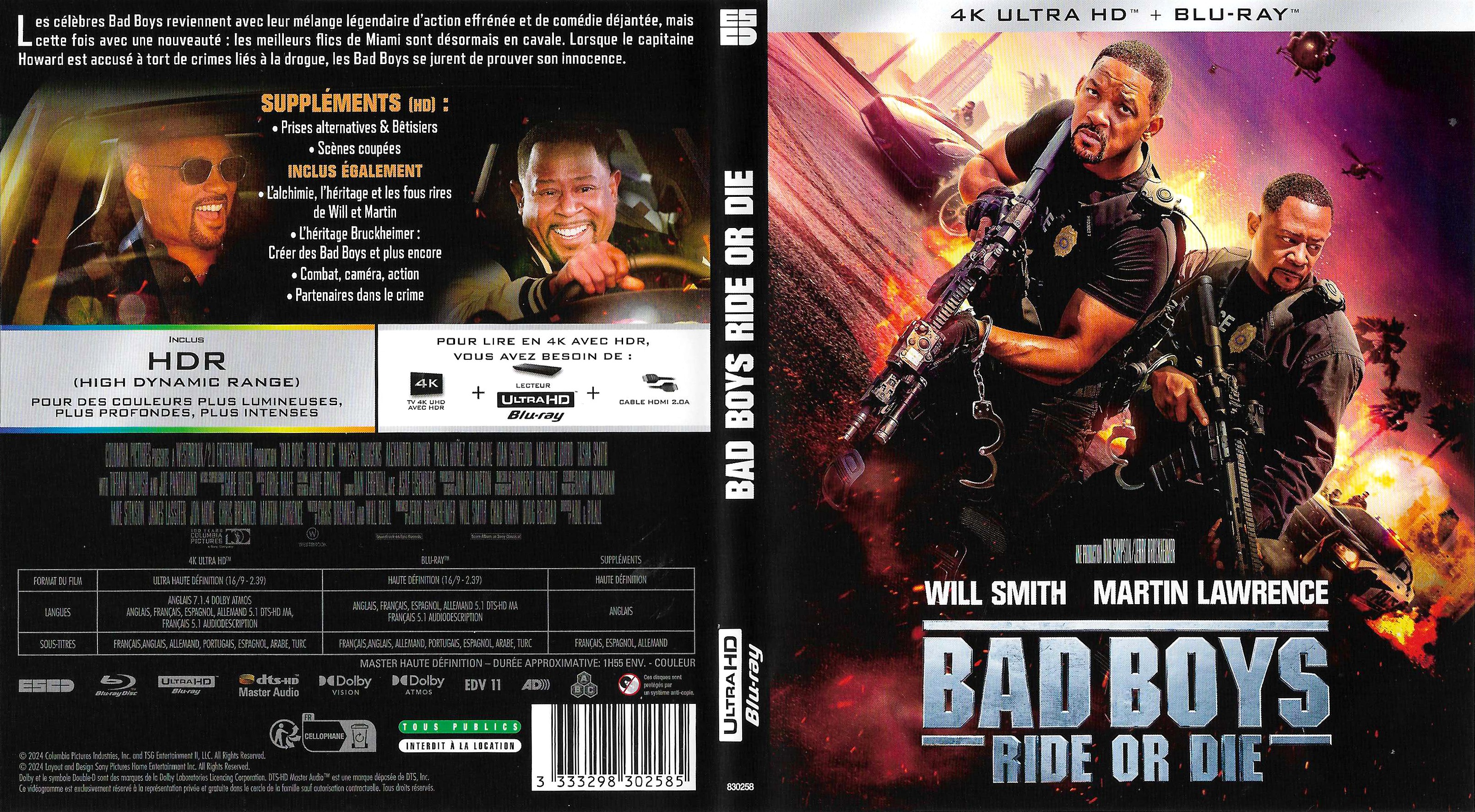 Jaquette DVD Bad Boys ride or die 4K (BLU-RAY)