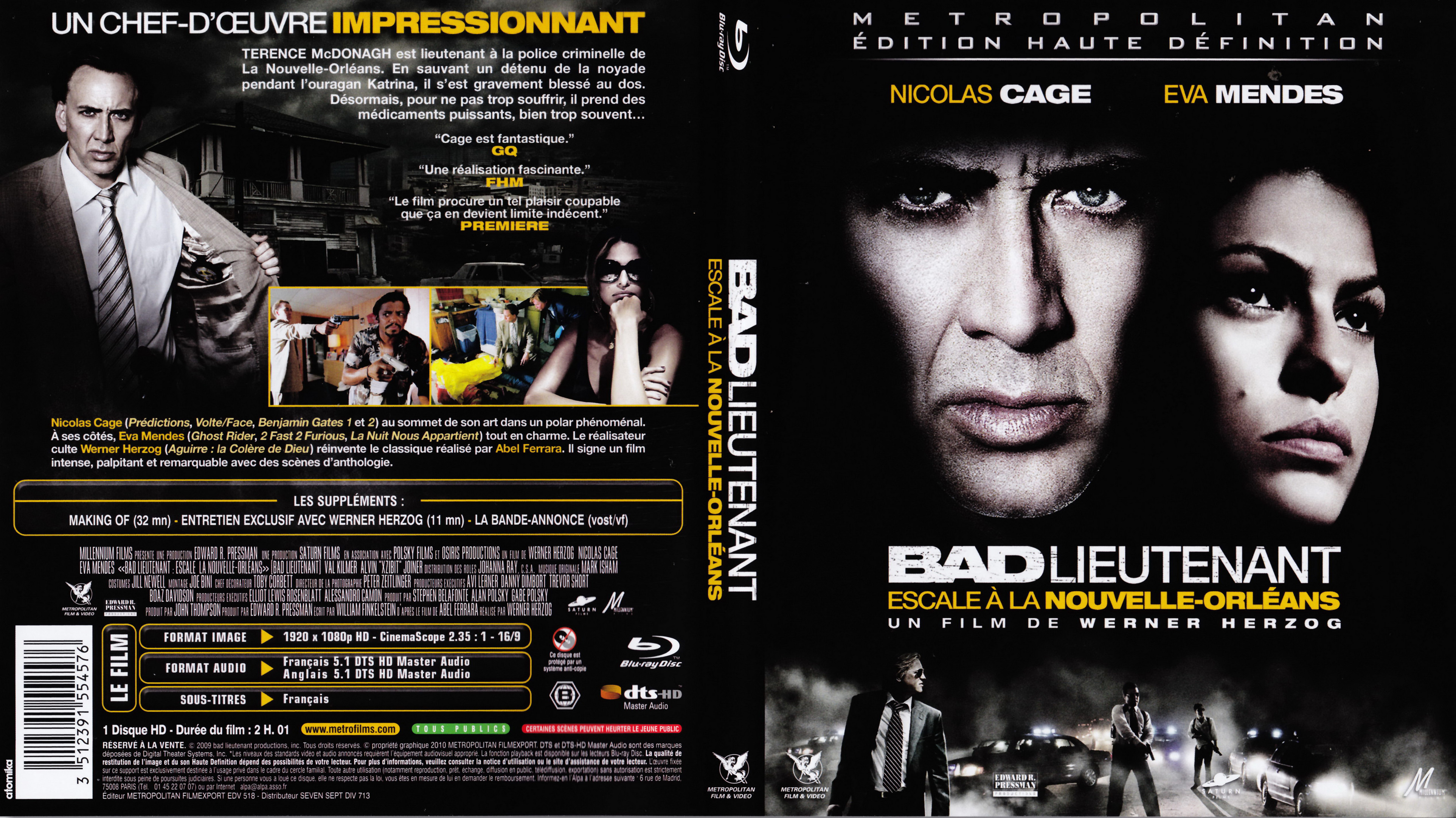 Jaquette DVD Bad Lieutenant Escale  la Nouvelle-Orleans (BLU-RAY)
