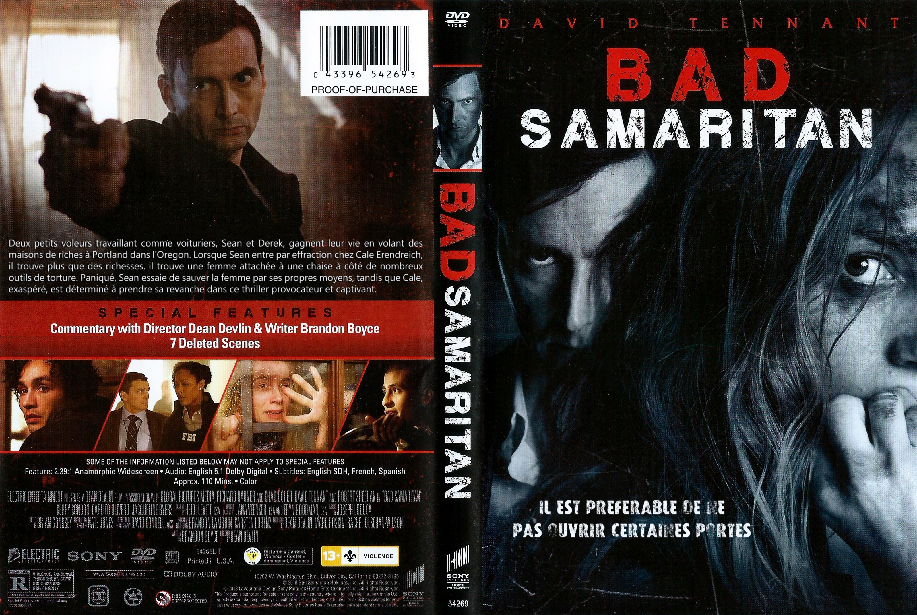 Jaquette DVD Bad Samaritan (Canadienne)