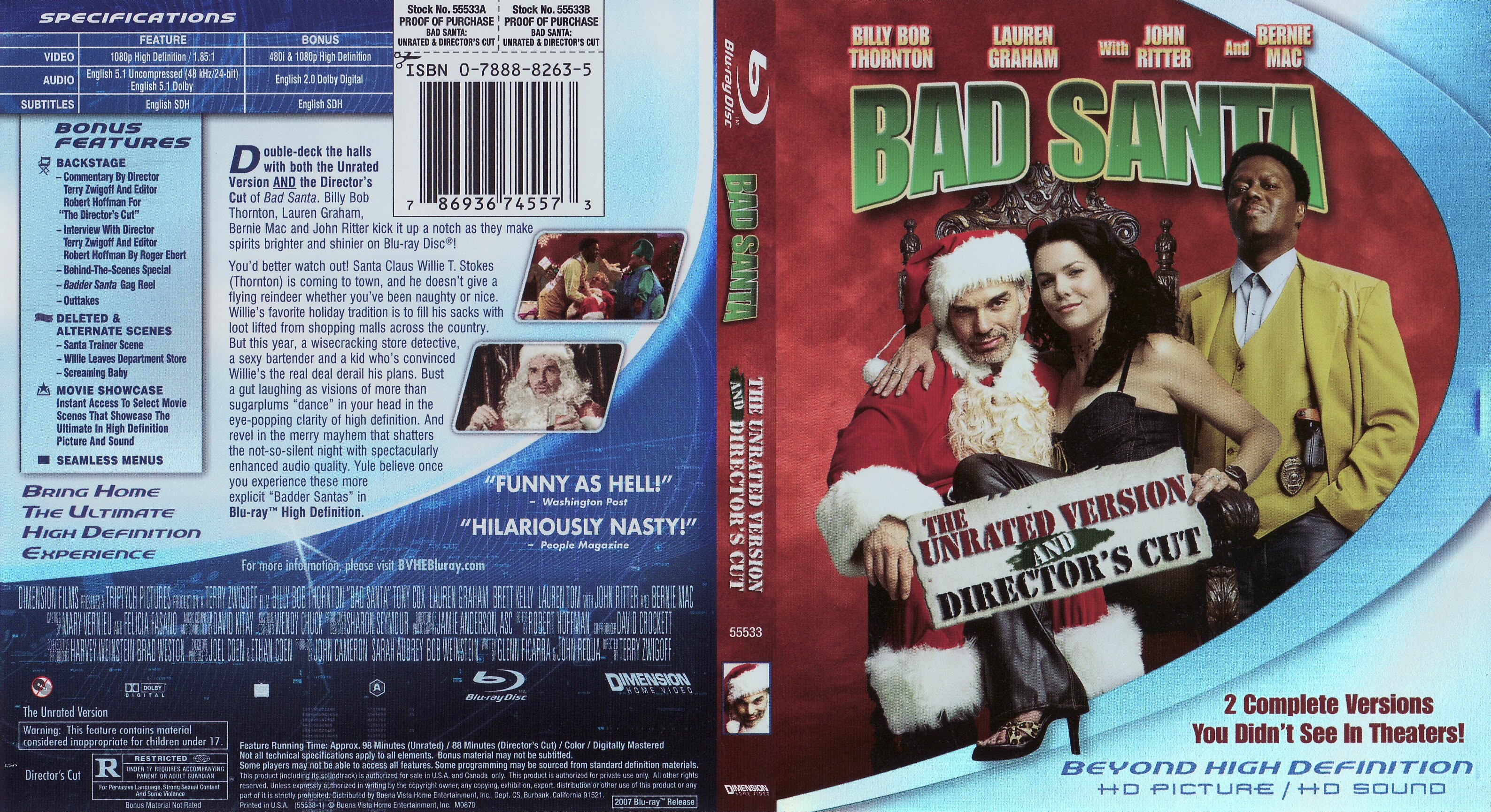 Jaquette DVD Bad Santa (Canadienne) (BLU-RAY)