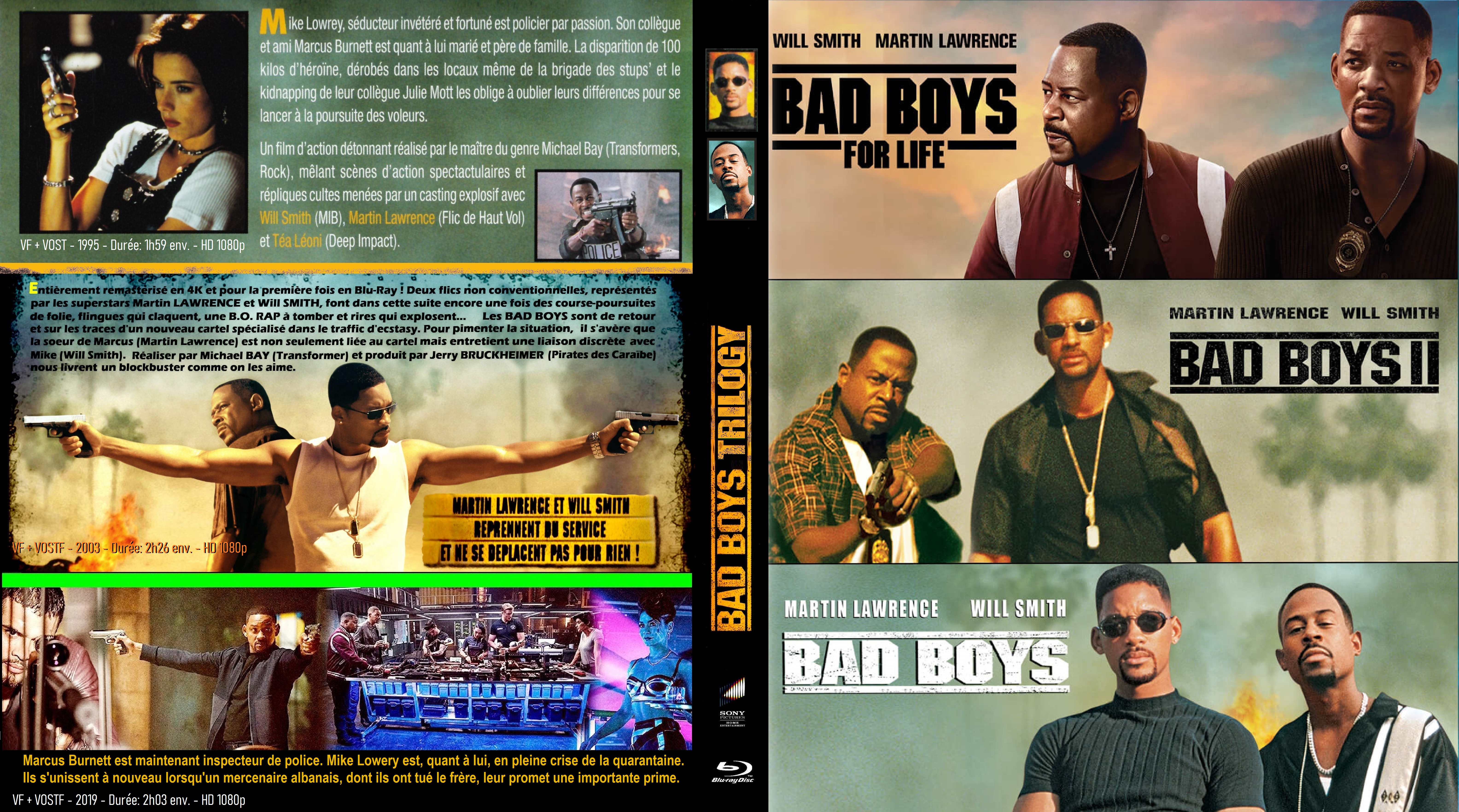 Jaquette DVD Bad boys Trilogie custom (BLU-RAY)