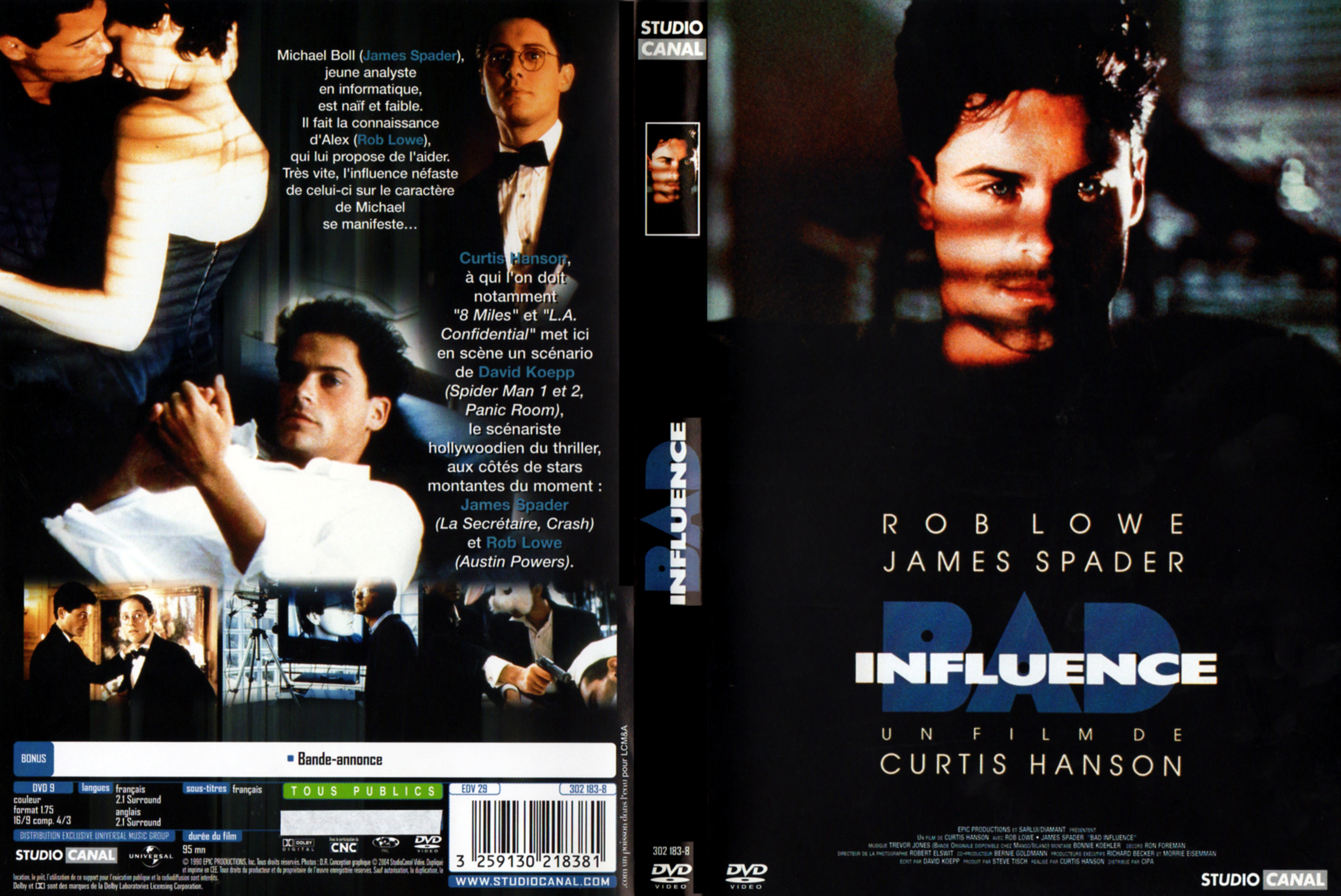 Jaquette DVD Bad influence