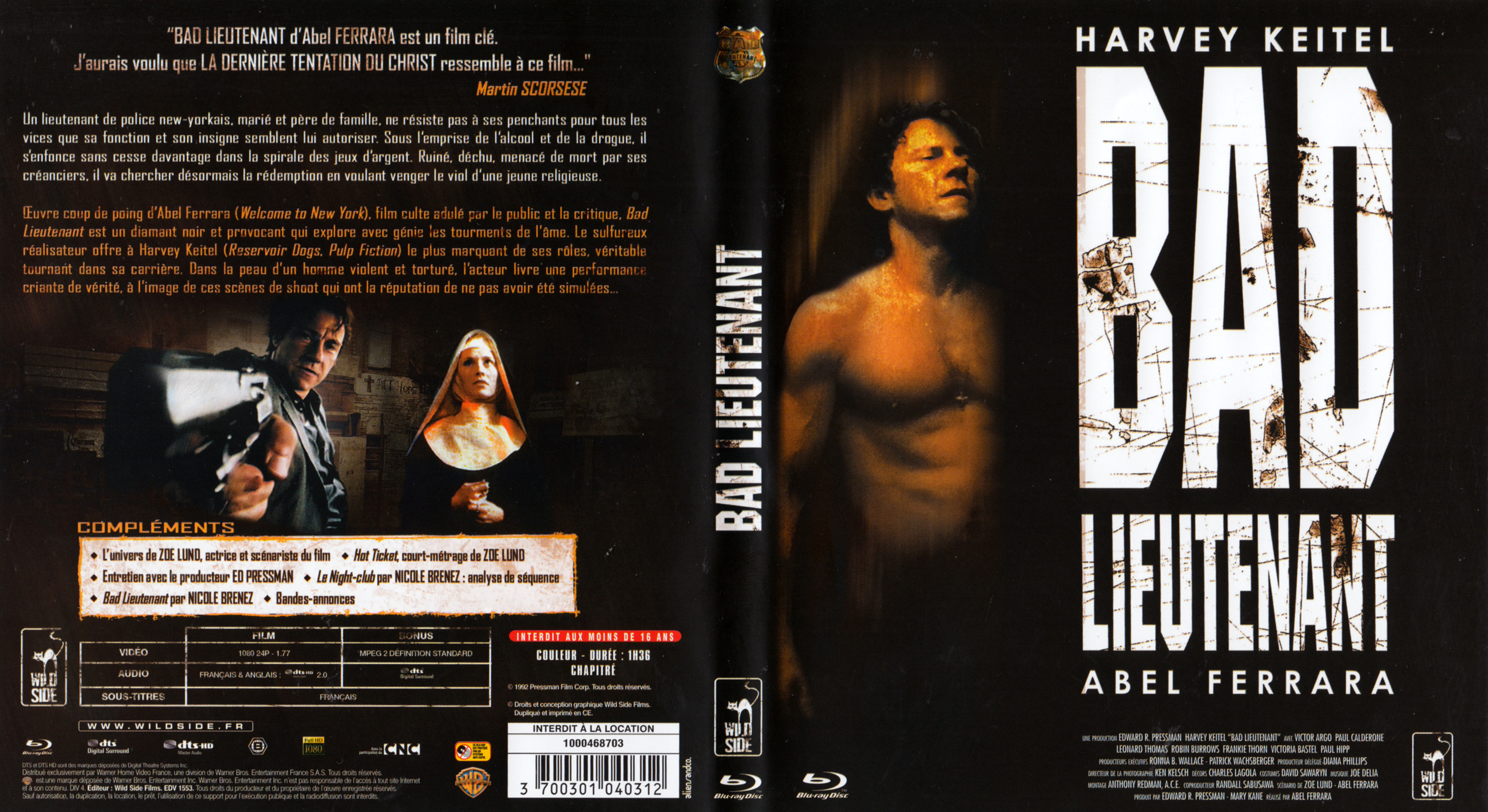 Jaquette DVD Bad lieutenant (BLU-RAY)