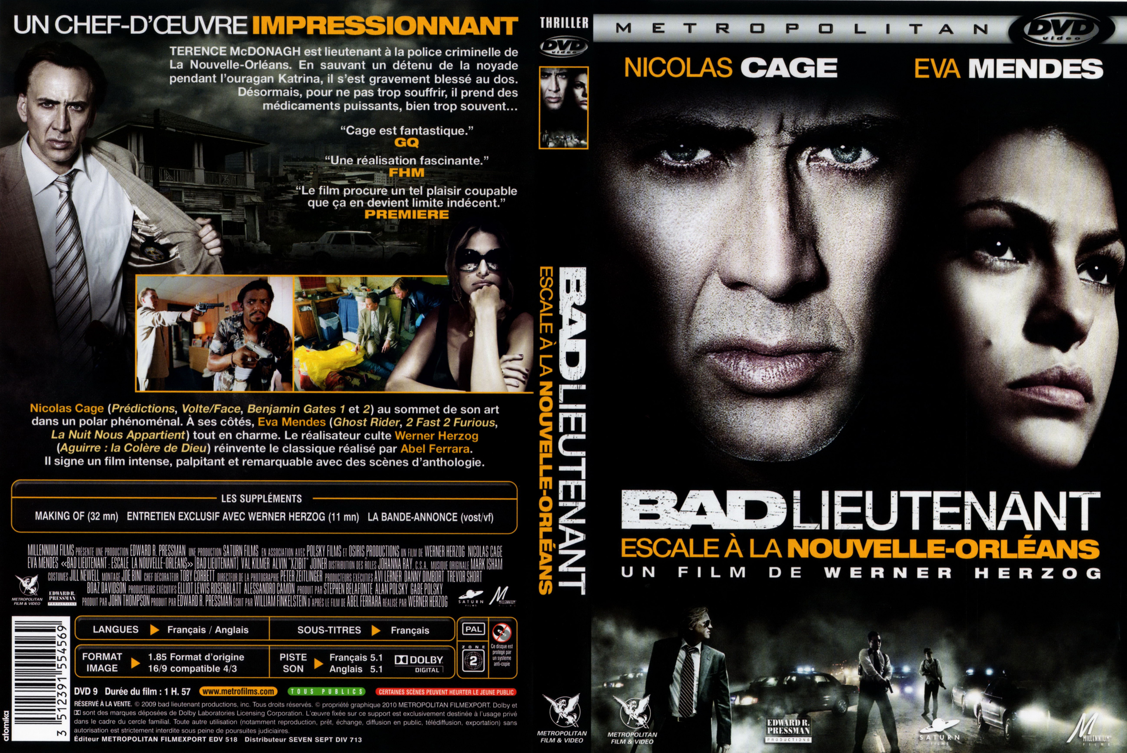 Jaquette DVD Bad lieutenant escale  la Nouvelle-Orlans