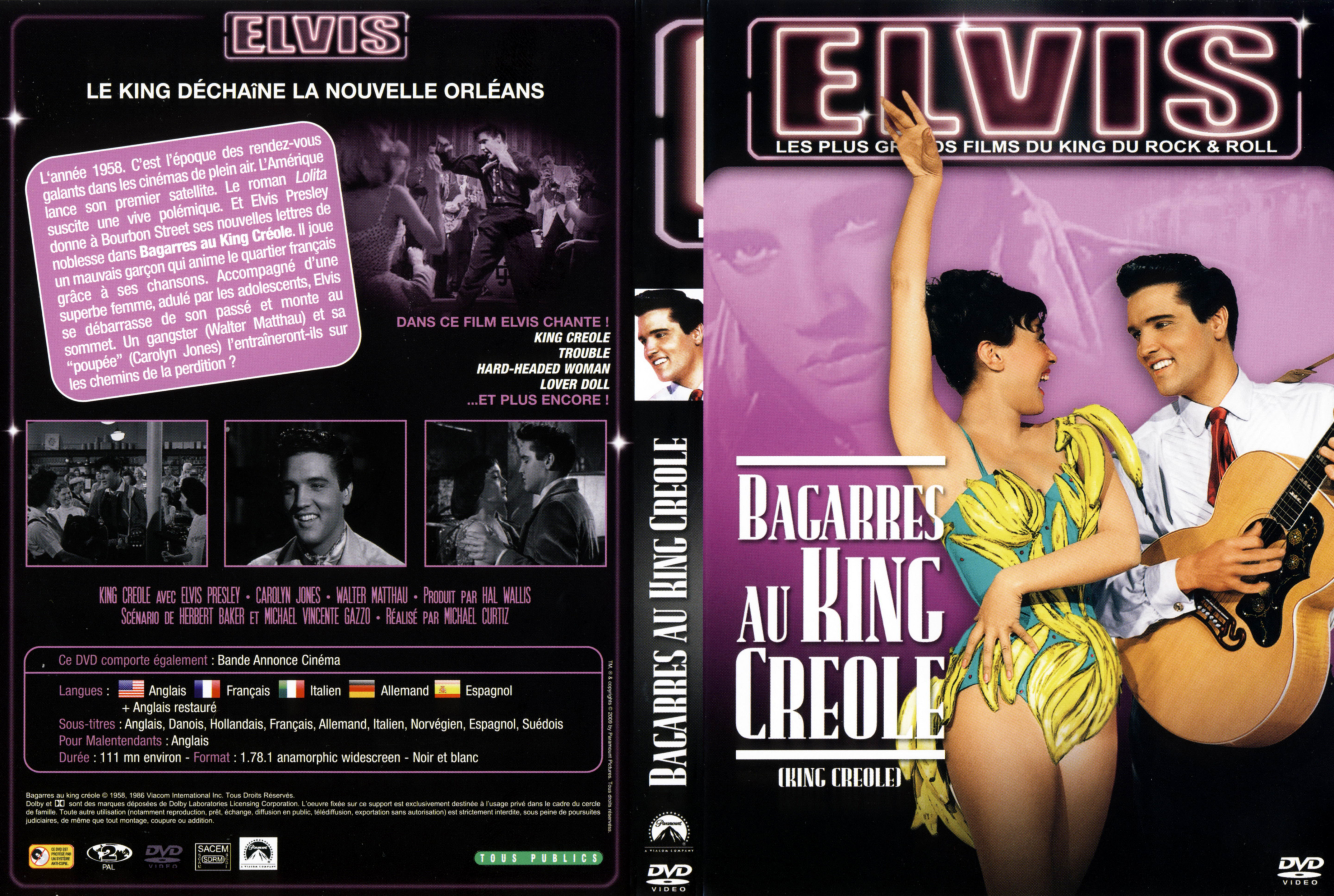 Jaquette DVD Bagarres au king creole v3