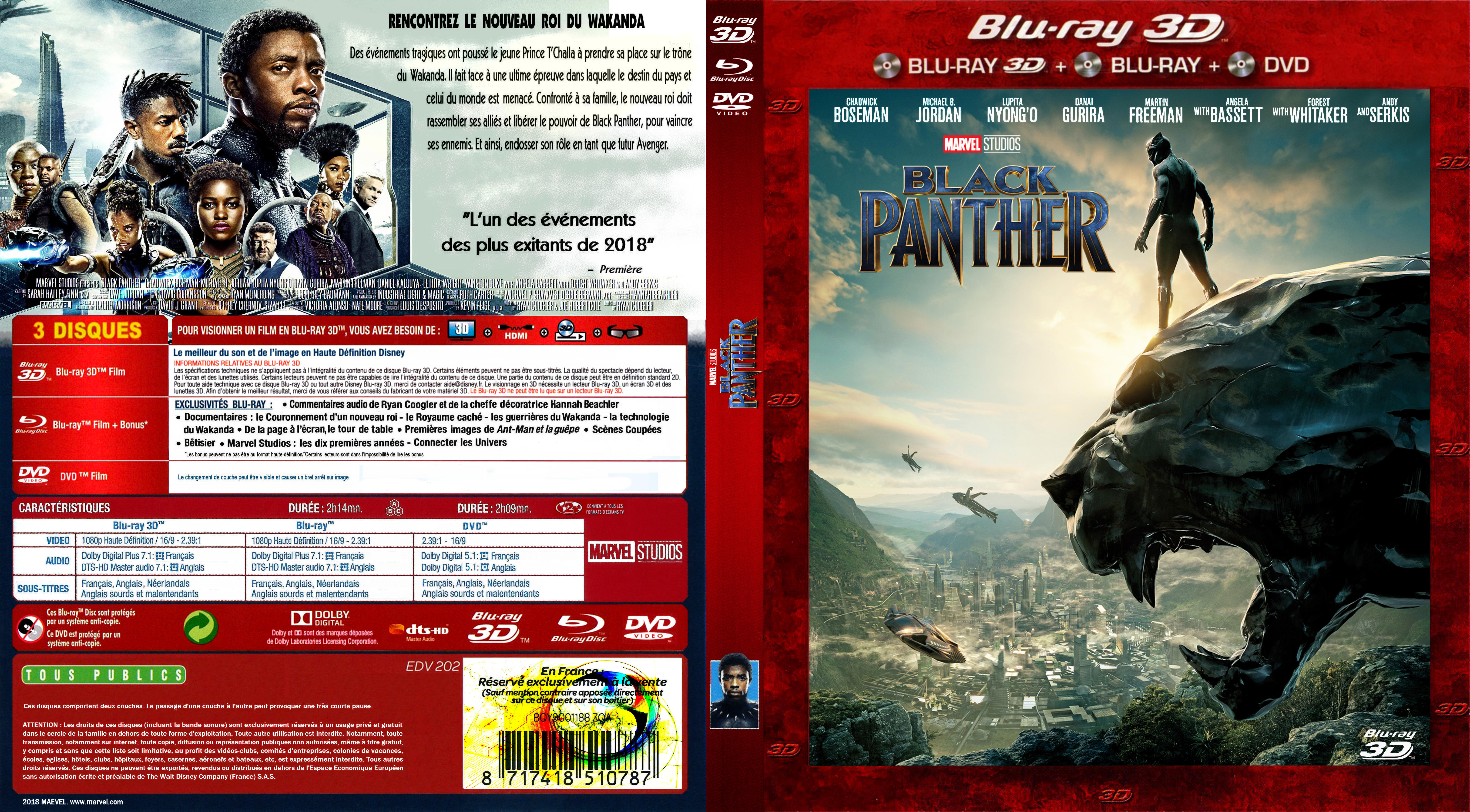 Jaquette DVD Balck Panther 3D custom (BLU-RAY) v2