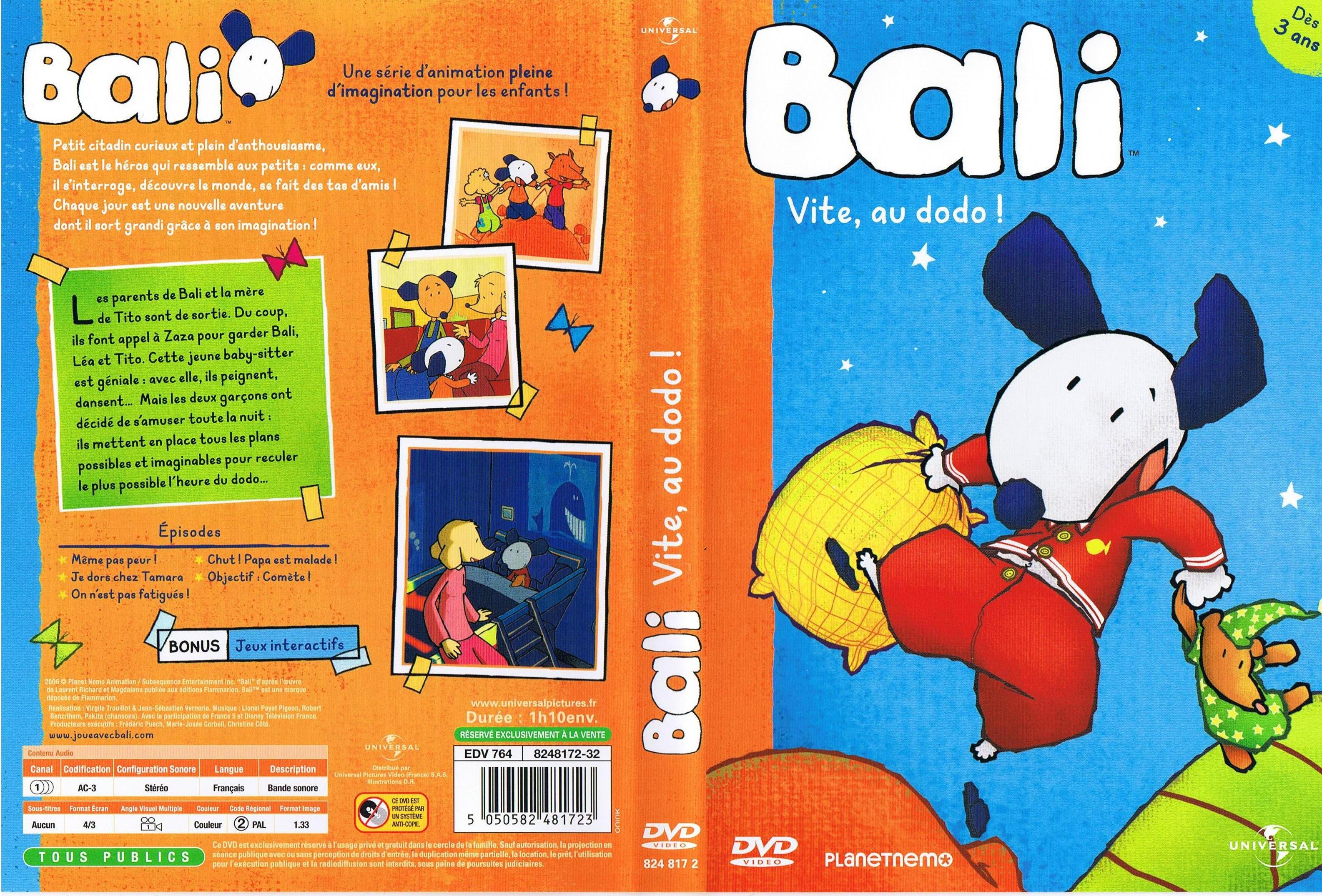 Jaquette DVD Bali - Vite au dodo