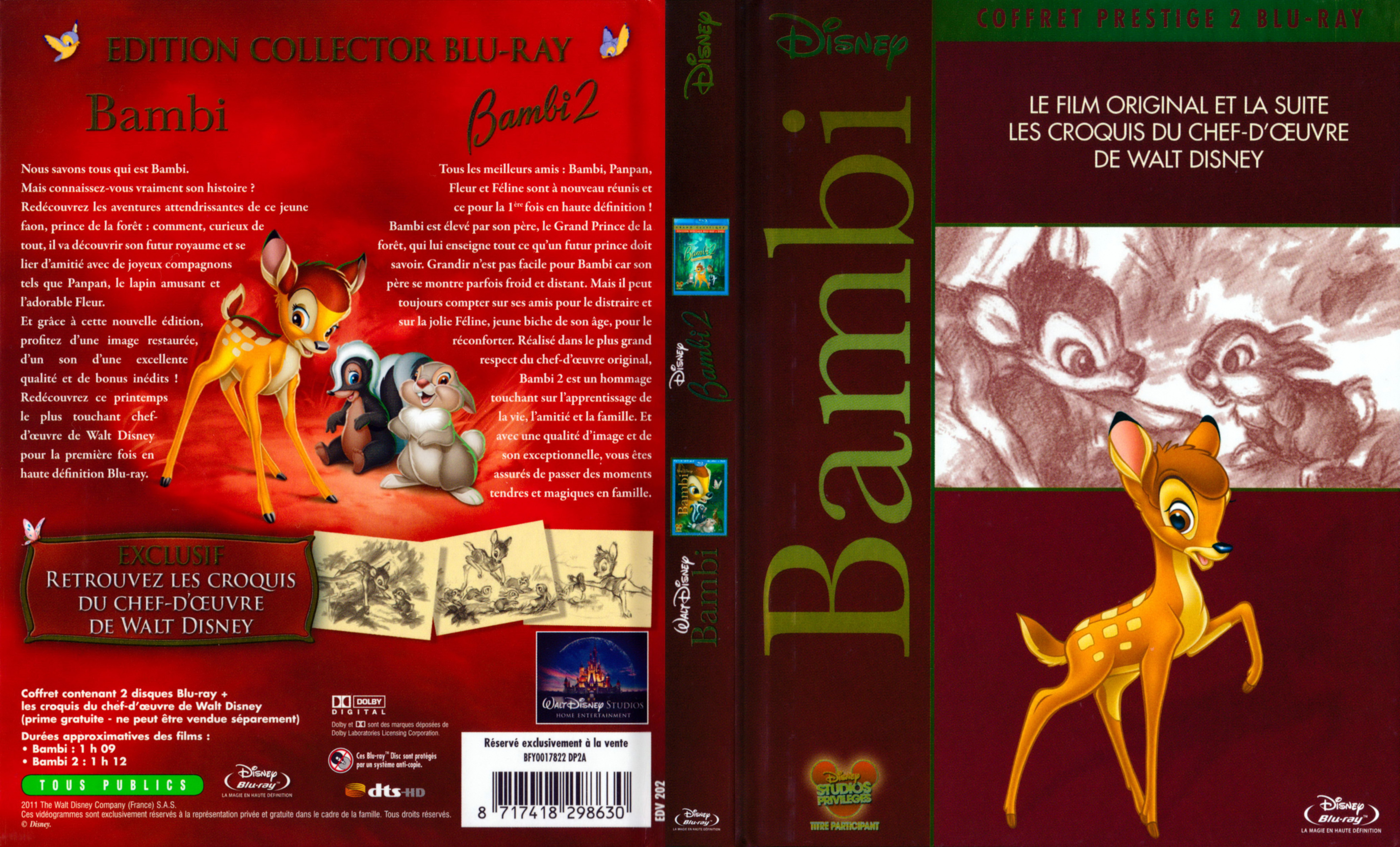 Jaquette DVD Bambi 1 et 2 (BLU-RAY)