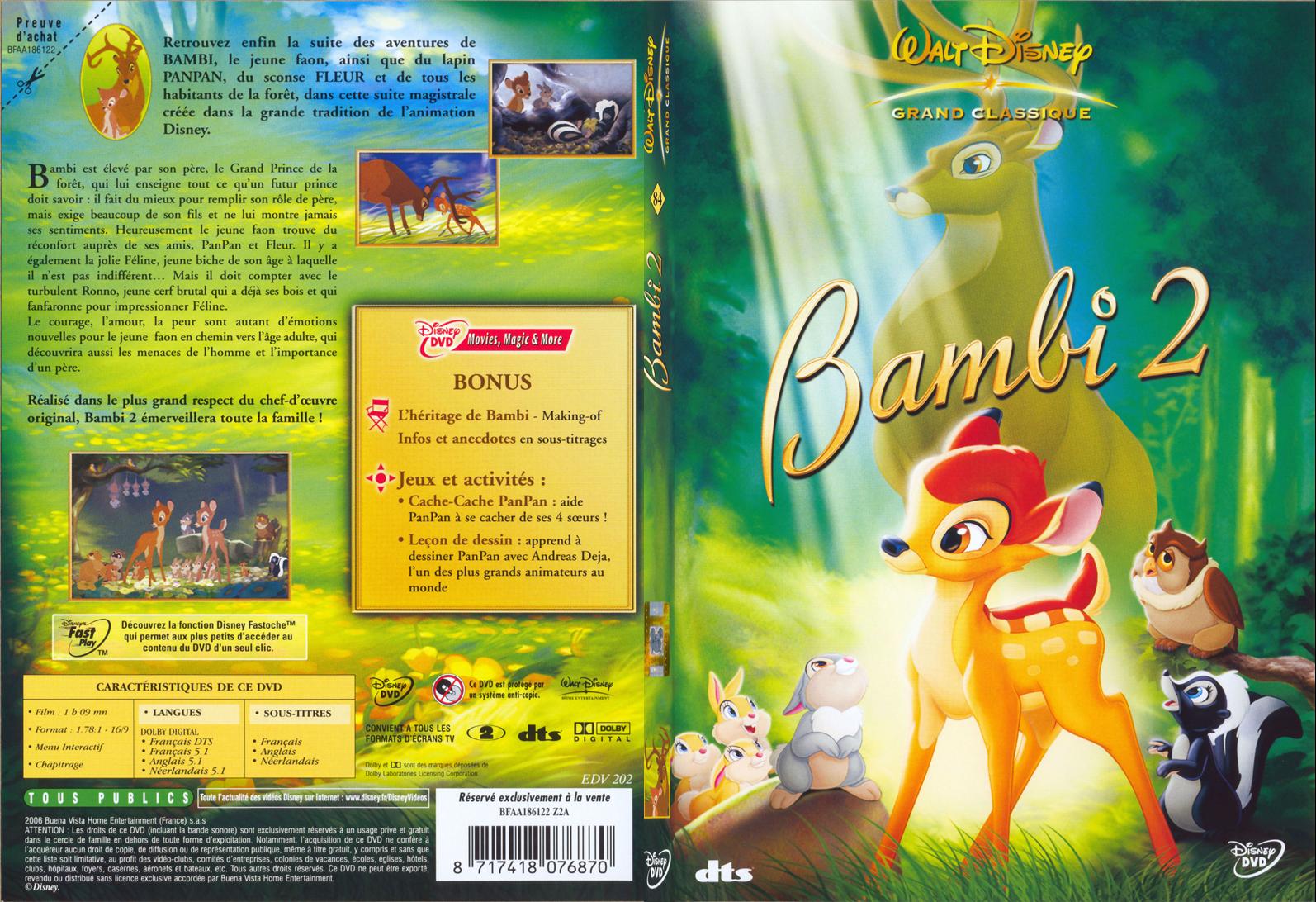 Jaquette DVD Bambi 2 - SLIM