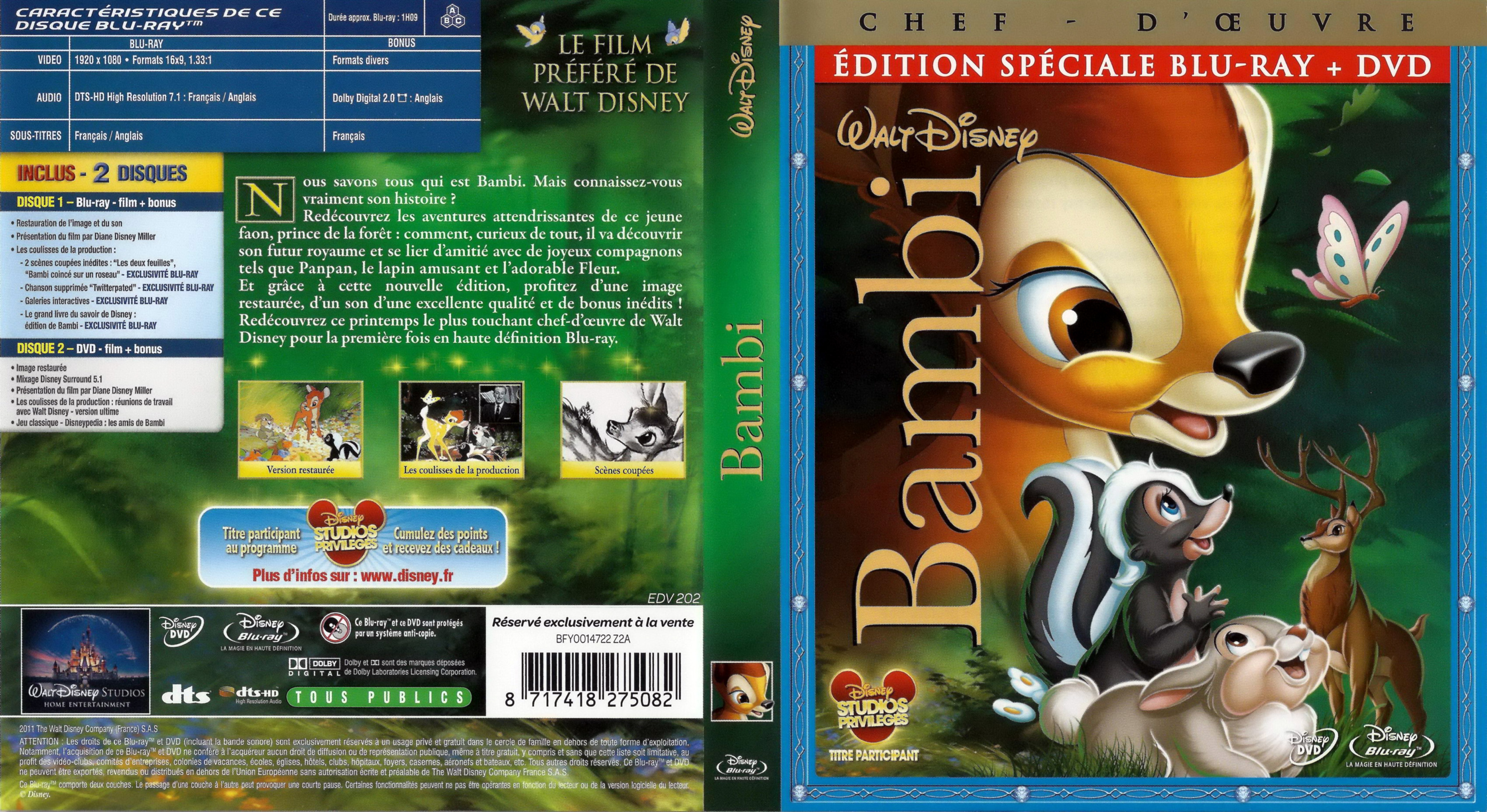 Jaquette DVD Bambi (BLU-RAY)