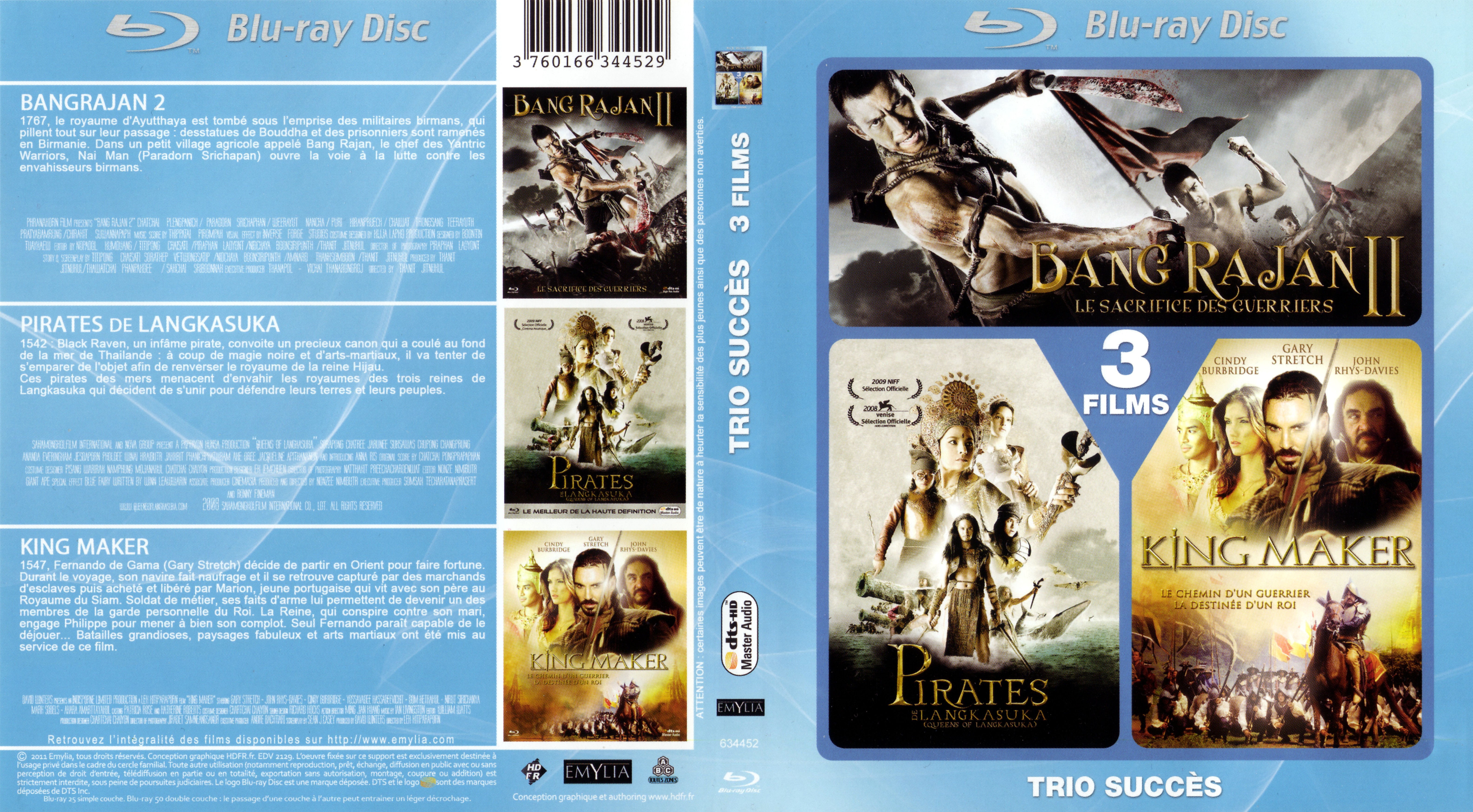 Jaquette DVD Bang Rajan 2 + Pirates de Langkasuka + King Maker (BLU-RAY)