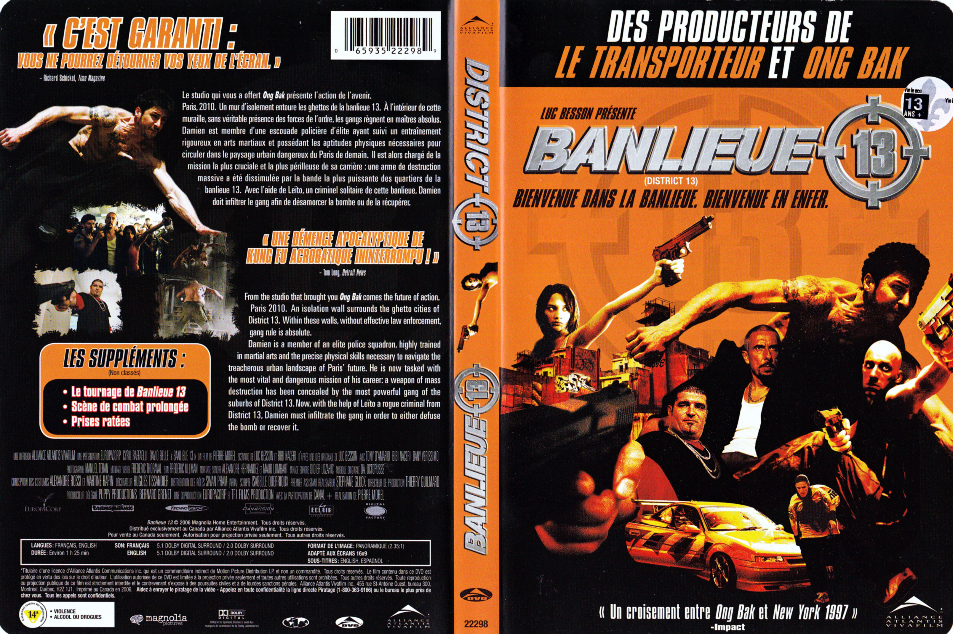 Jaquette DVD Banlieue 13 (Canadienne)