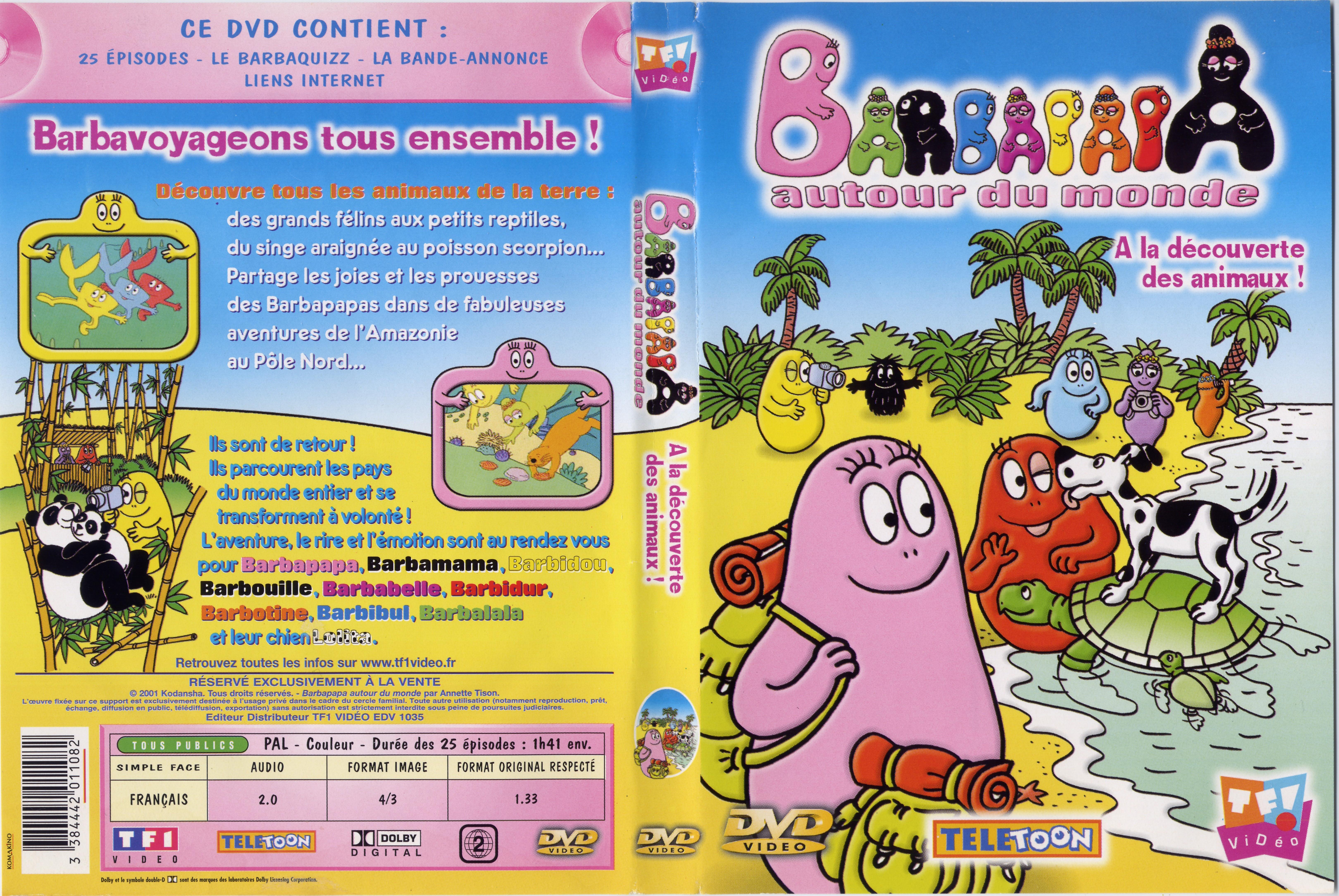 Jaquette DVD Barbapapa - Autour du monde - A la dcouverte des animaux