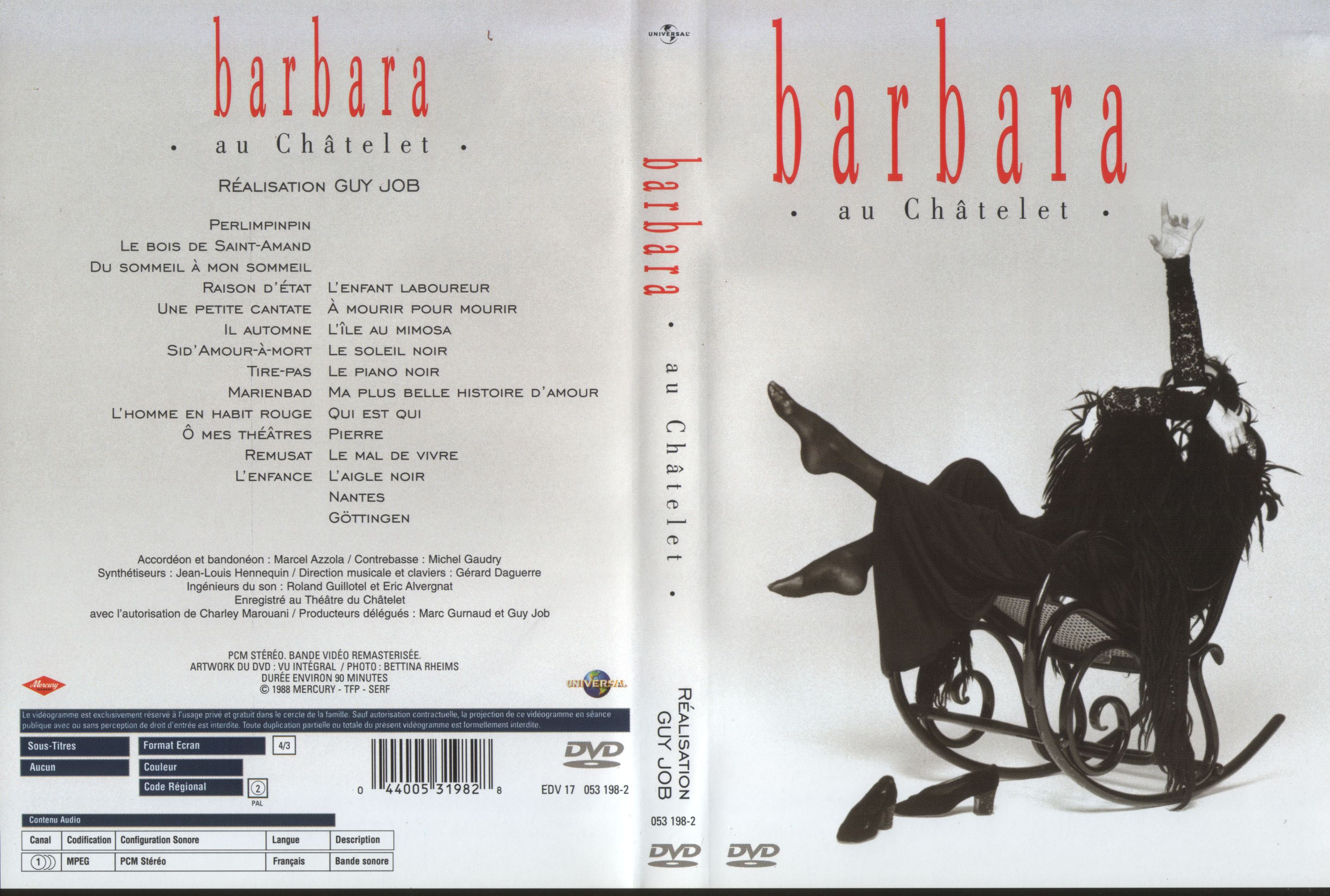 Jaquette DVD Barbara au Chatelet