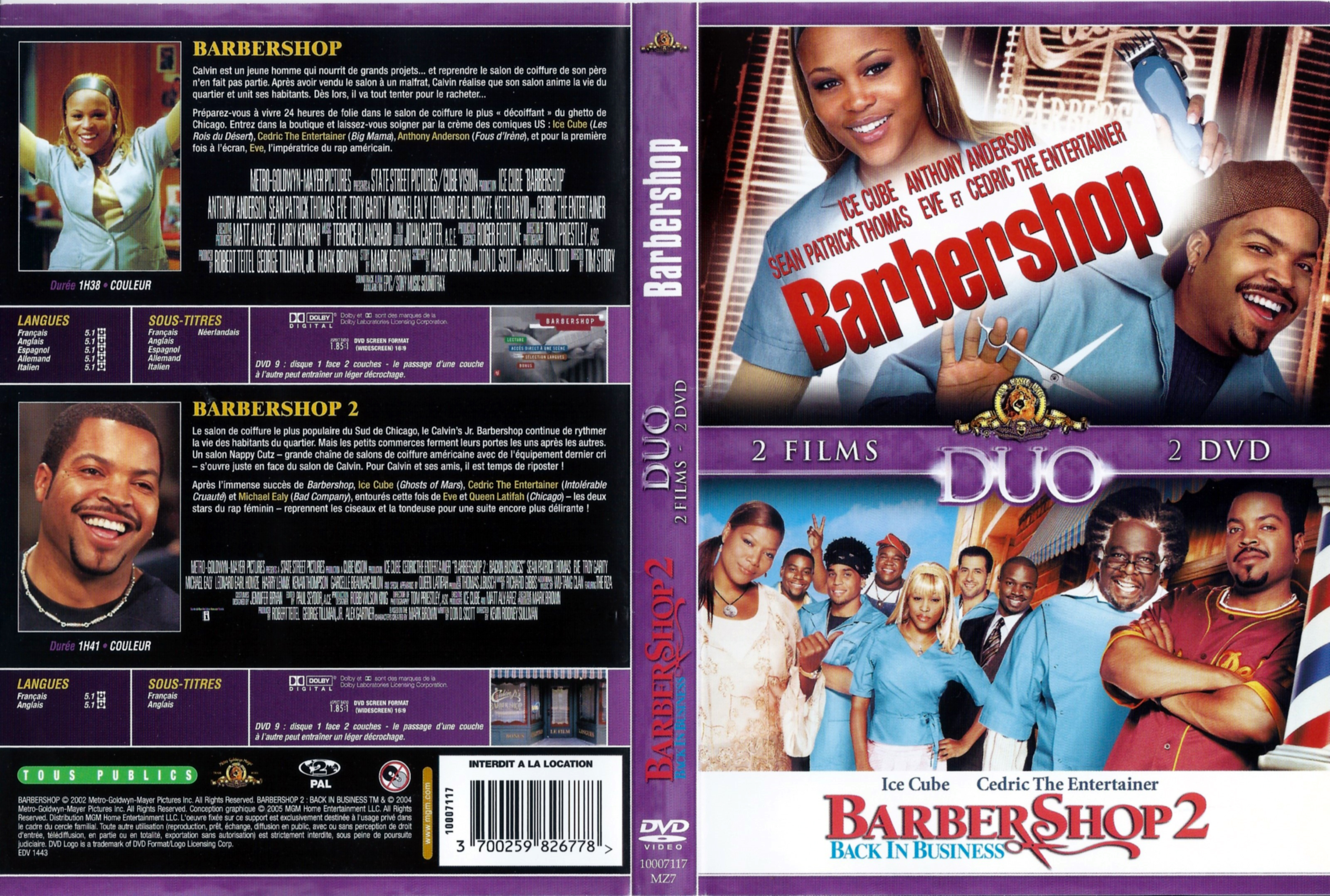 Jaquette DVD Barbershop 1 & 2