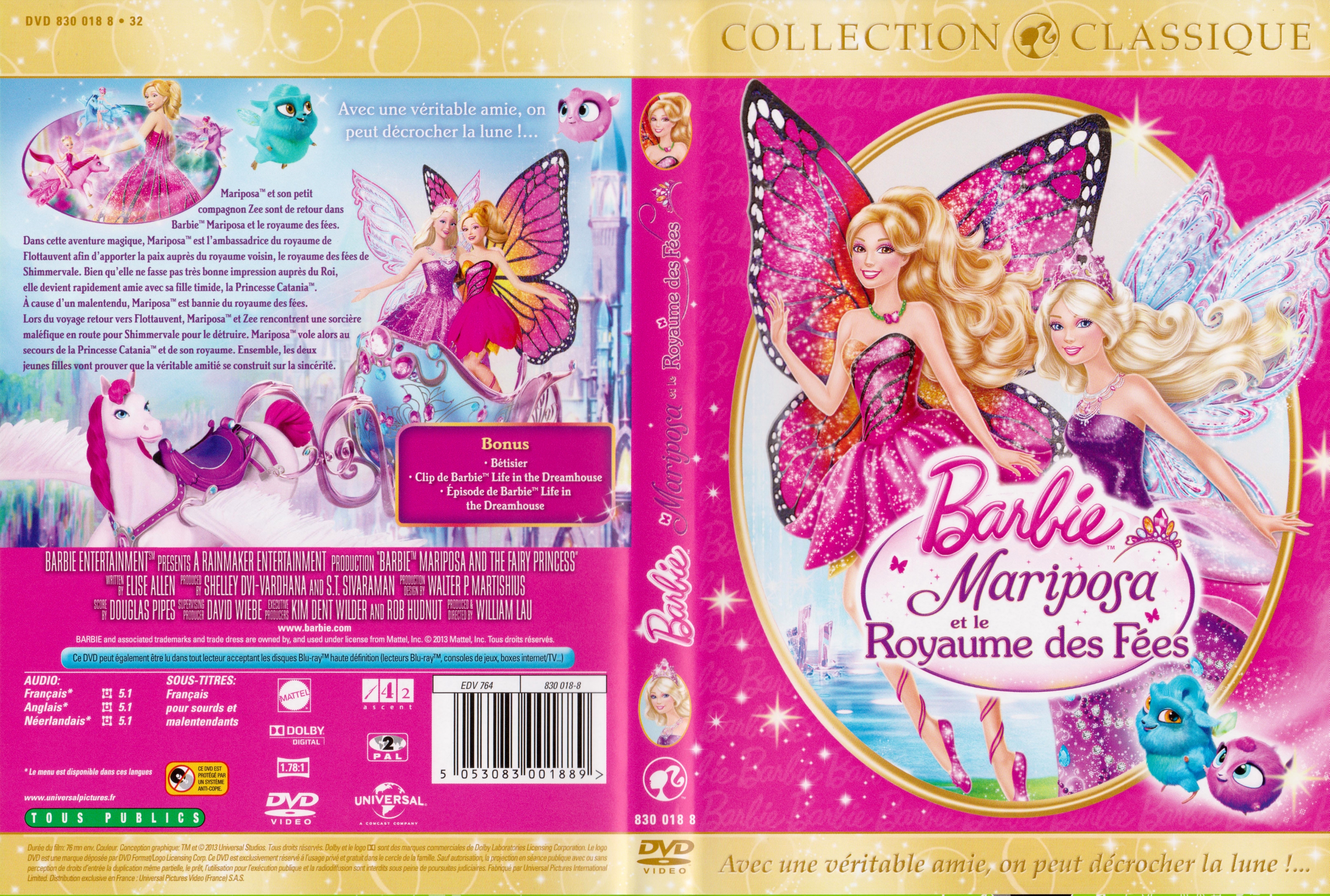 Jaquette DVD Barbie Mariposa et le royaume des fes