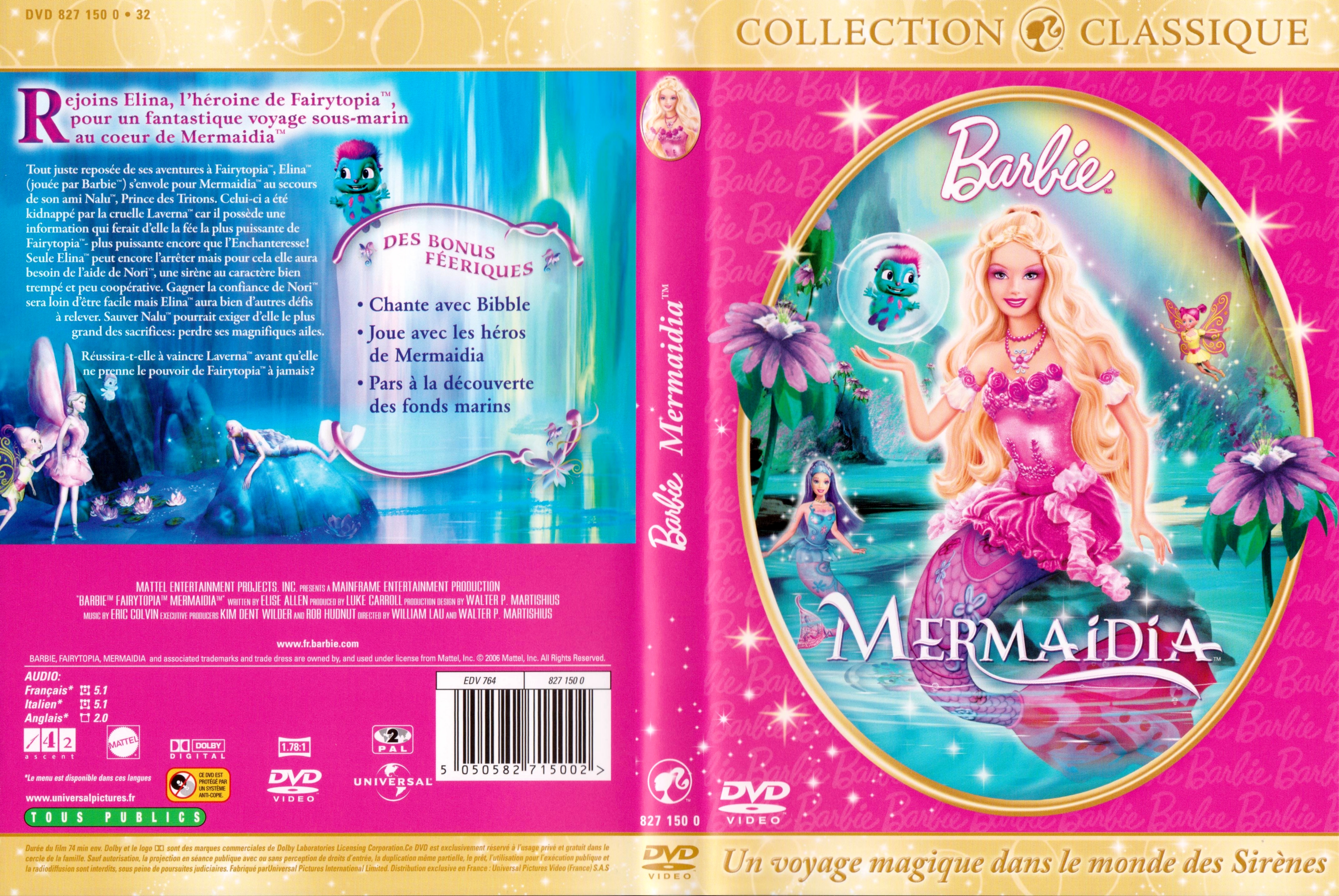 Jaquette DVD Barbie Mermaidia