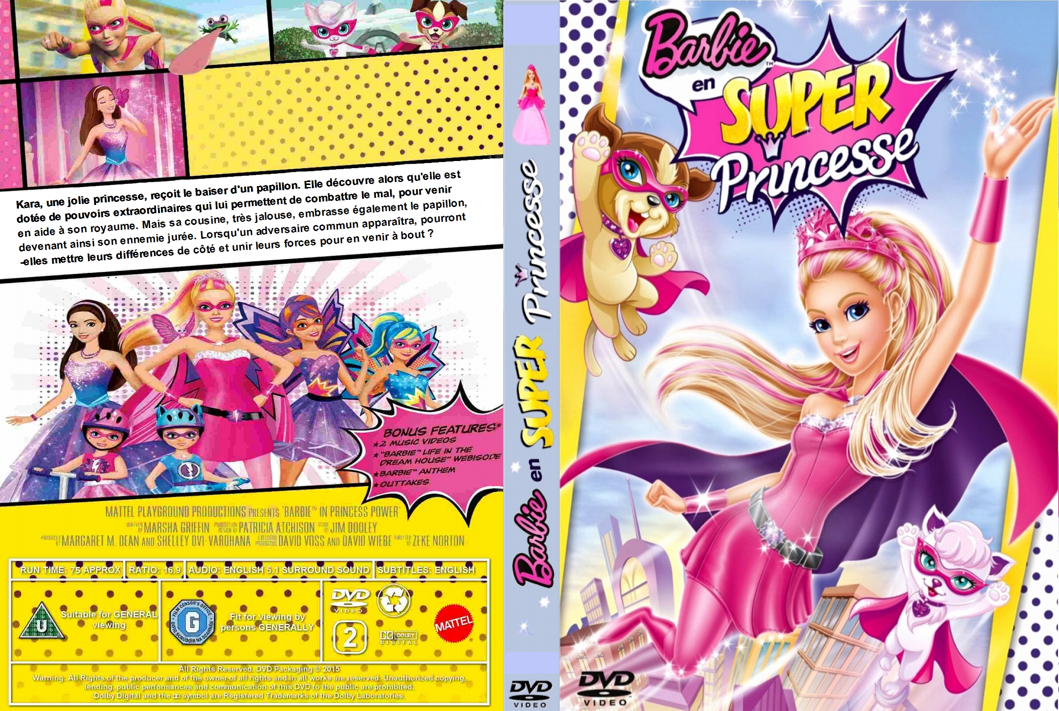 Jaquette DVD Barbie - En super princesse custom