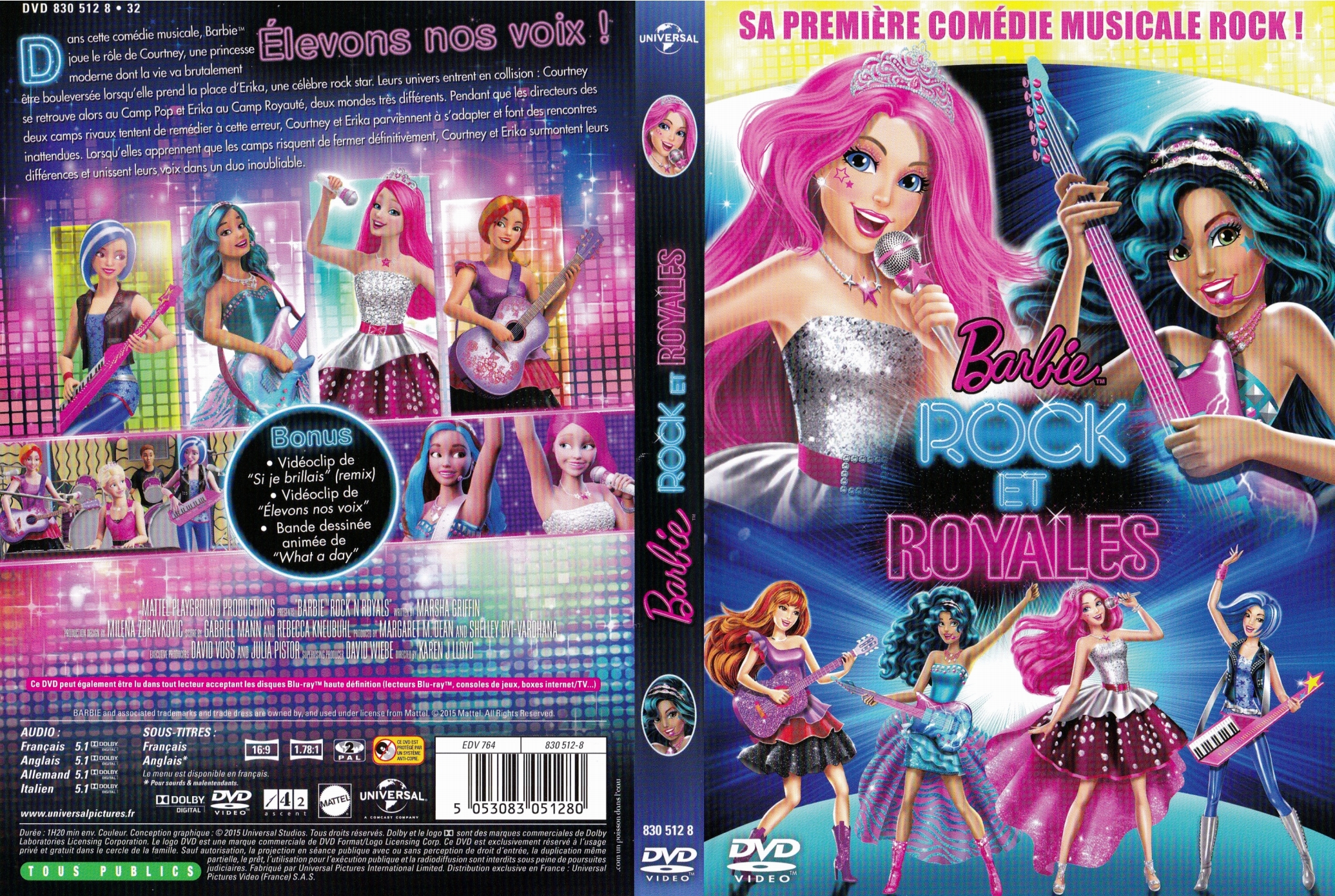 Jaquette DVD Barbie - Rock et royales