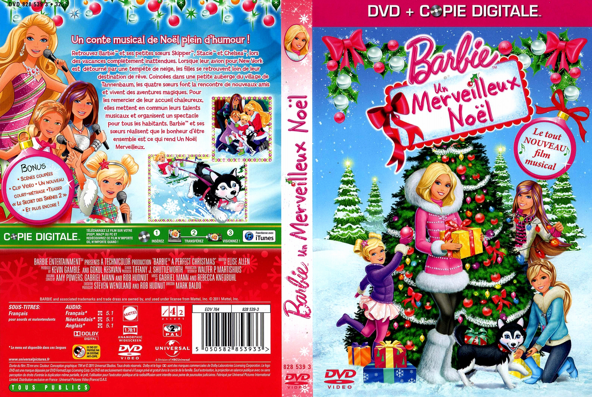 Jaquette DVD Barbie - Un merveilleux Noel custom