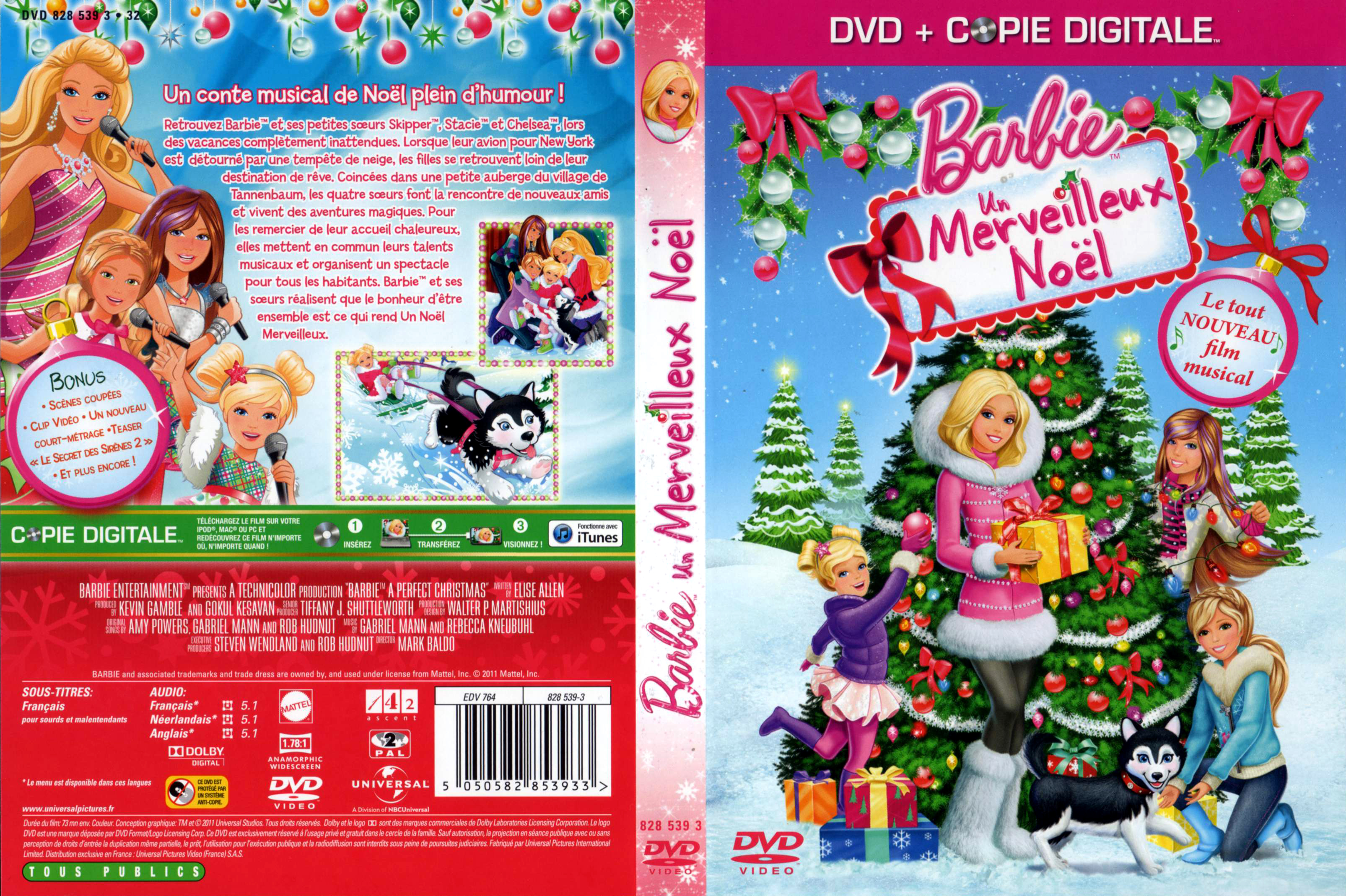 Jaquette DVD Barbie - Un merveilleux noel