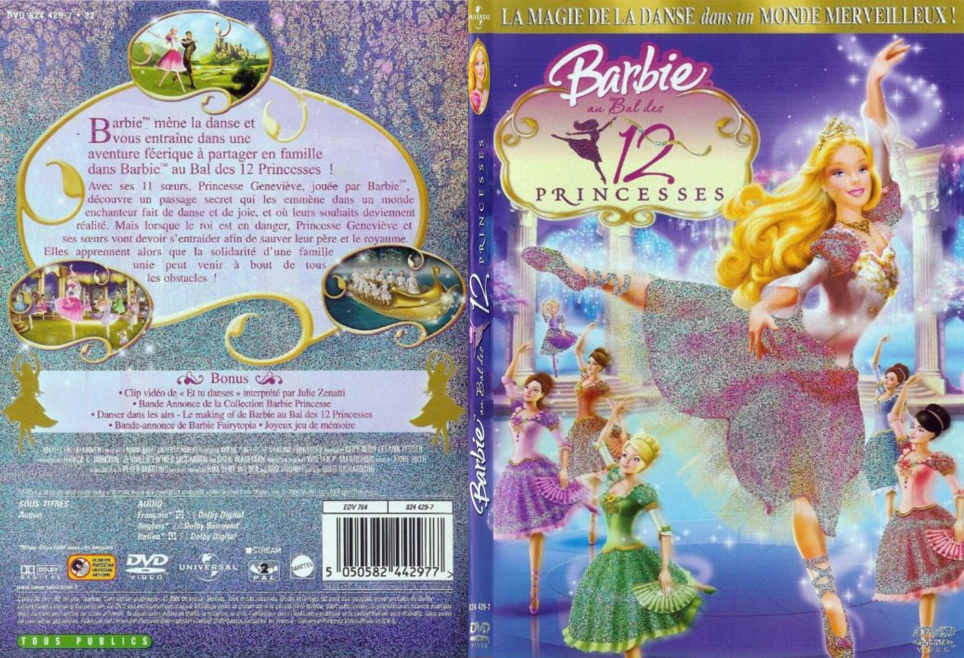 Jaquette DVD Barbie au bal des 12 princesses - SLIM