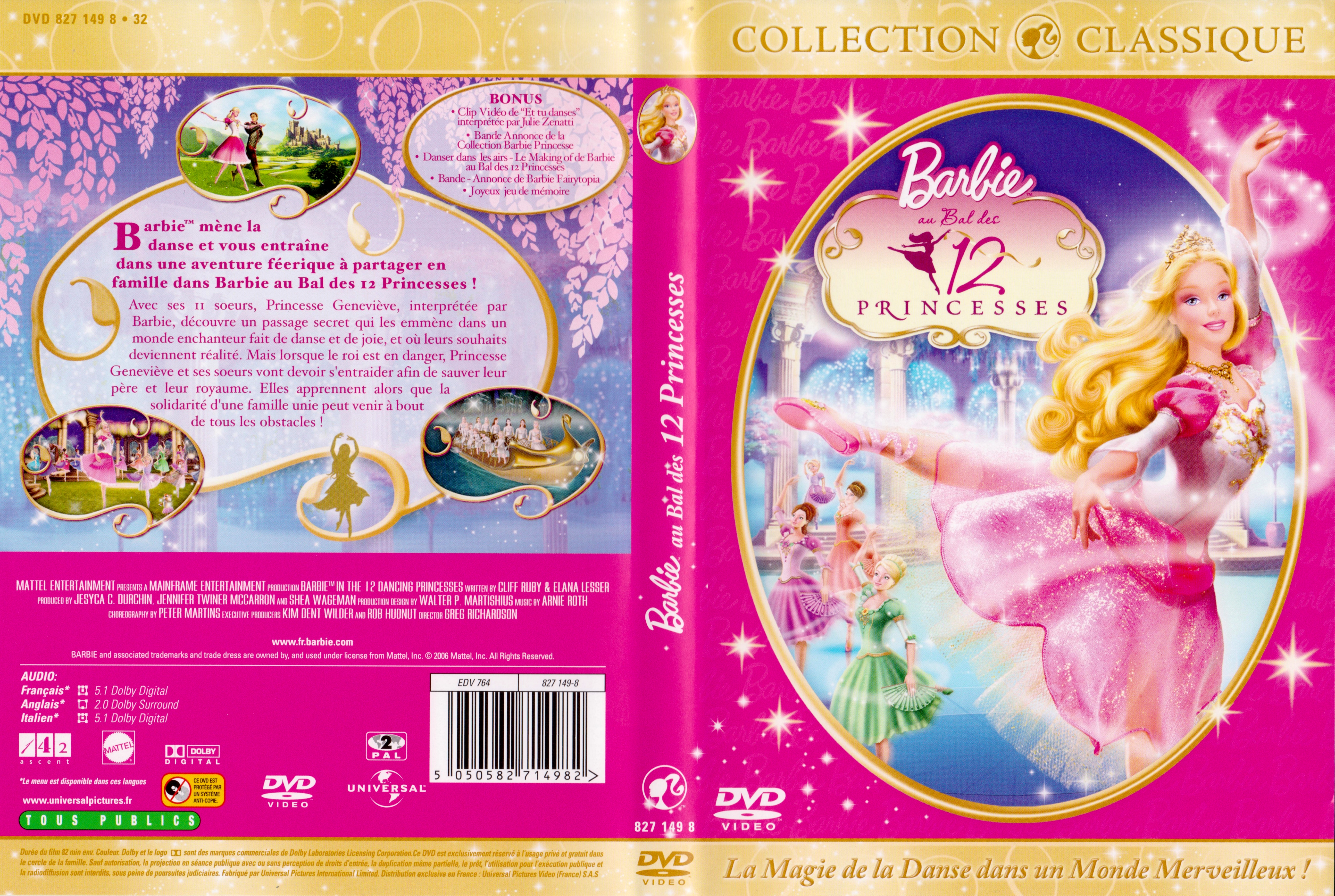 Jaquette DVD Barbie au bal des 12 princesses v2