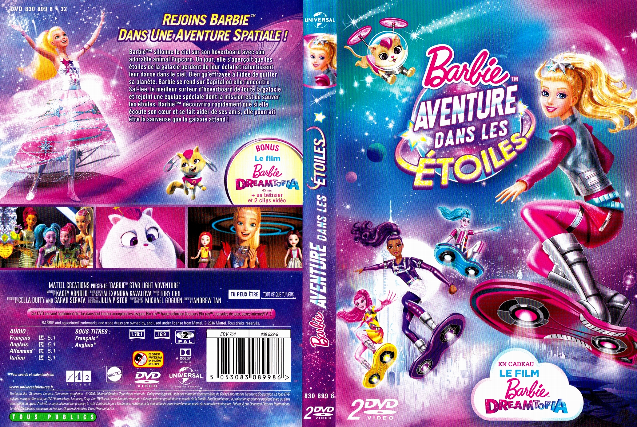 Jaquette DVD Barbie aventure dans les toiles - Dreamtopia custom