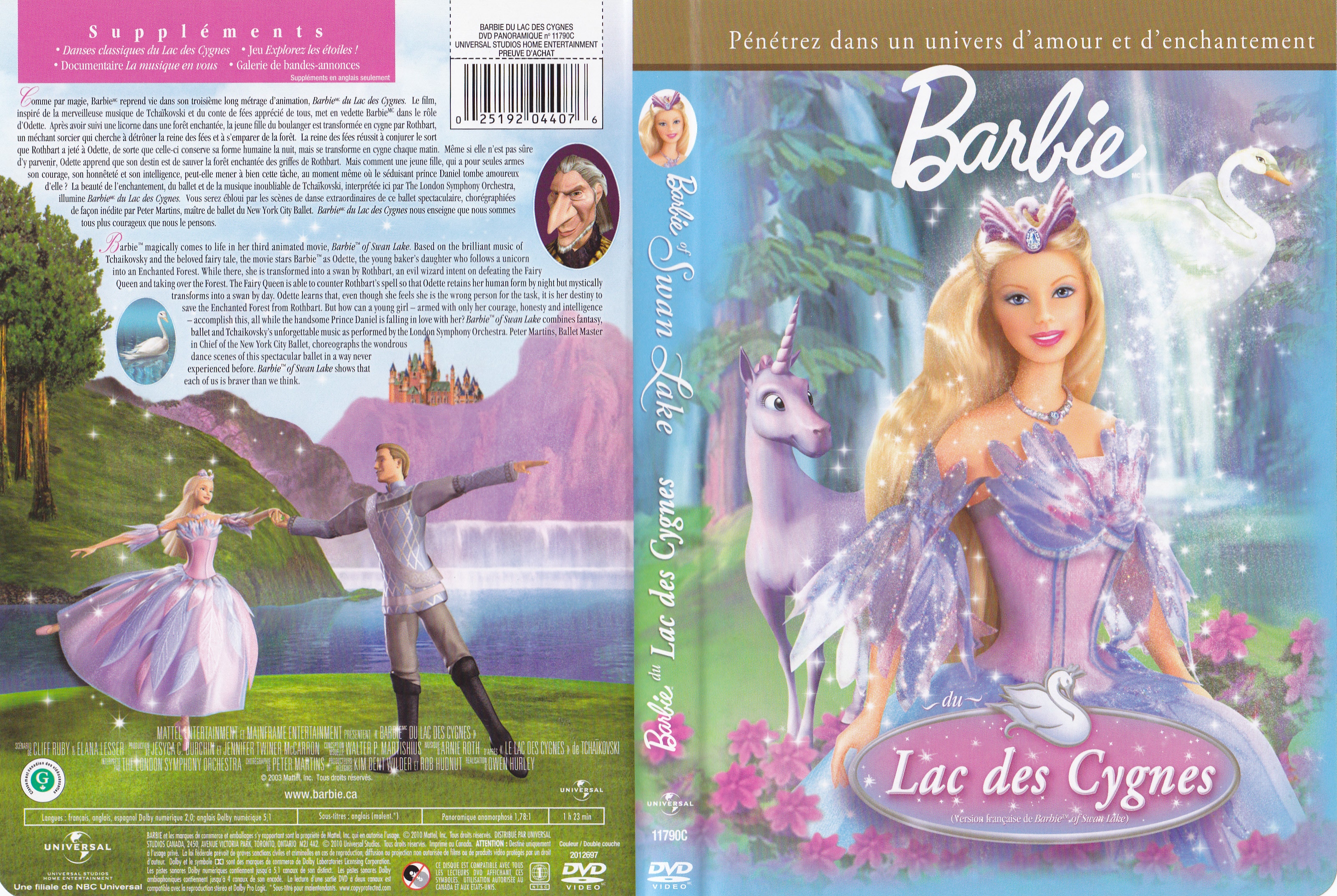 Jaquette DVD Barbie et le lac des cygnes - Barbie and the Swan lake (Canadienne)