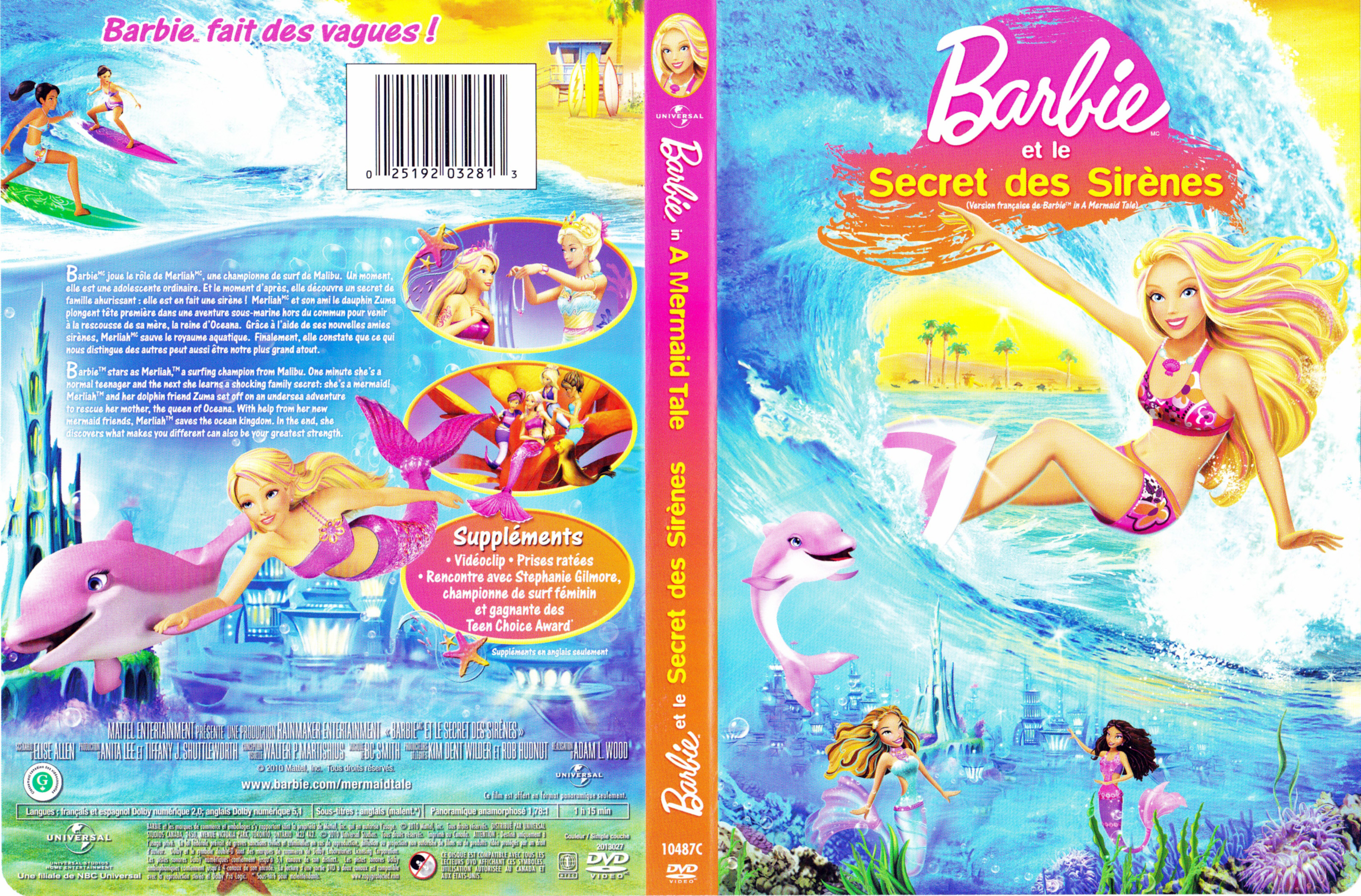 Jaquette DVD Barbie et le secret des sirnes (Canadienne)