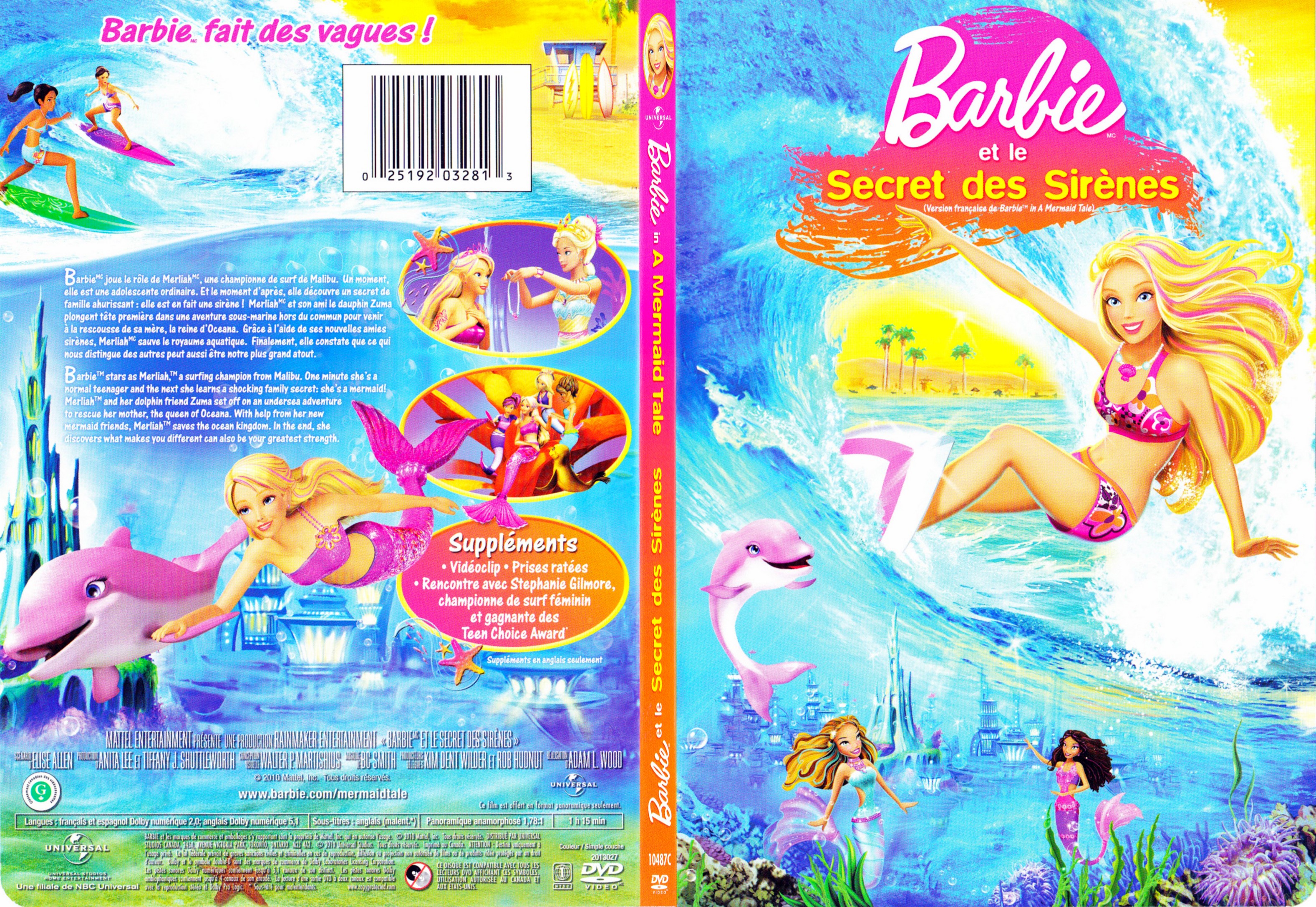 Jaquette DVD Barbie et le secret des sirnes (Canadienne) - SLIM