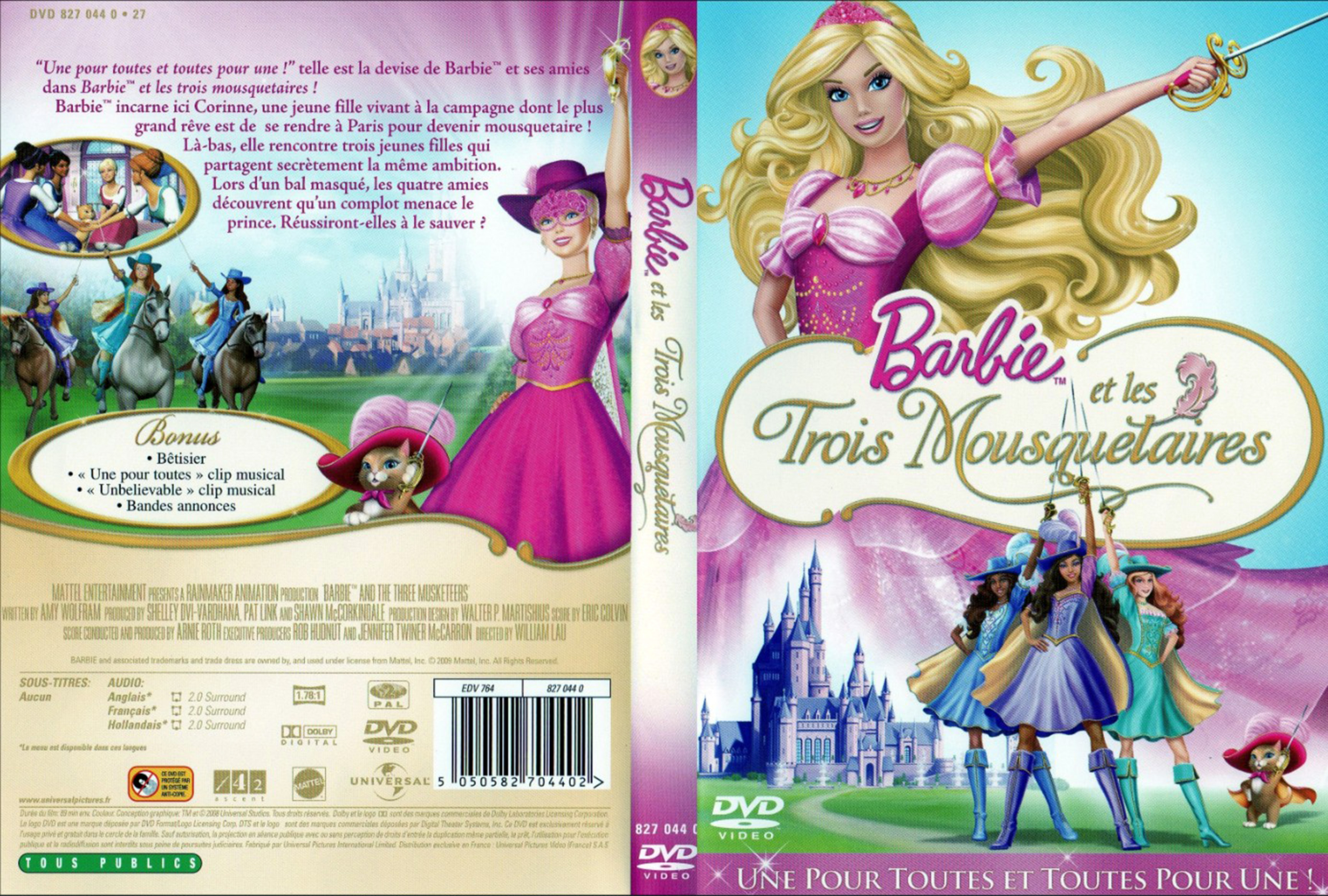 Jaquette DVD Barbie et les trois mousquetaires