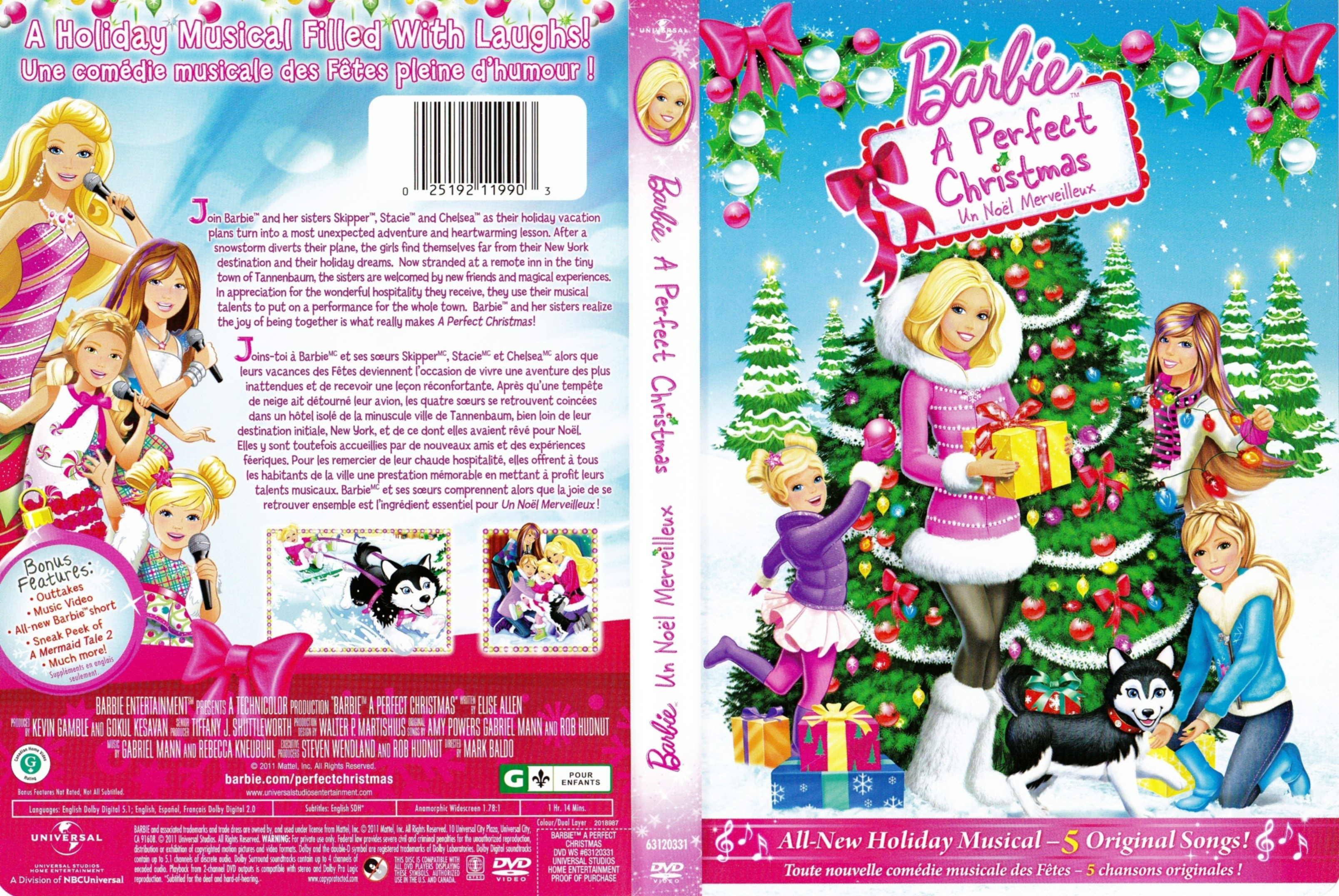 Jaquette DVD Barbie et un Noel Merveilleux - Barbie a perfect Christmas (Canadienne)