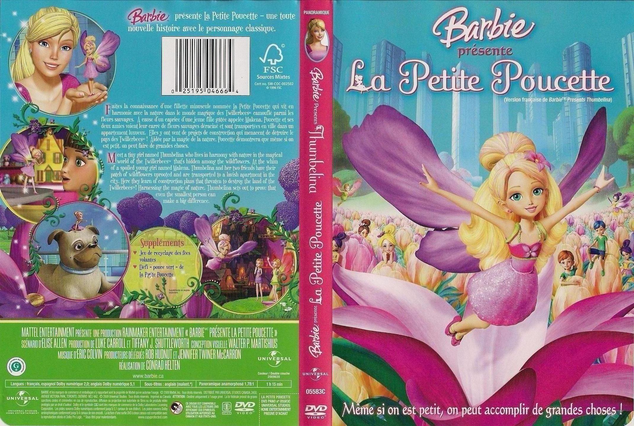 Jaquette DVD Barbie la petite poucette (Canadienne)
