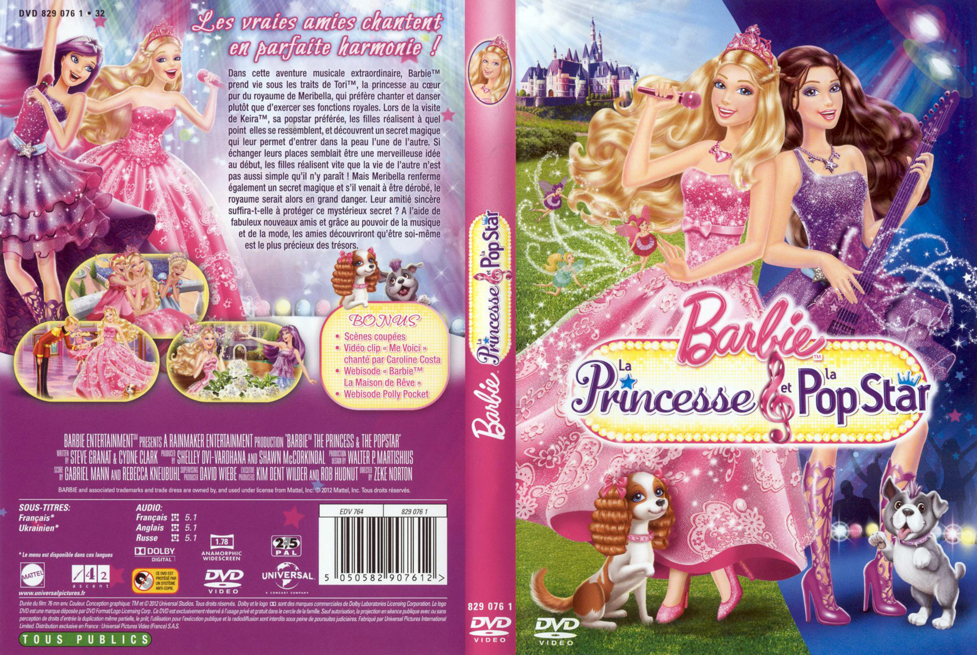 Jaquette DVD Barbie la princesse et la popstar