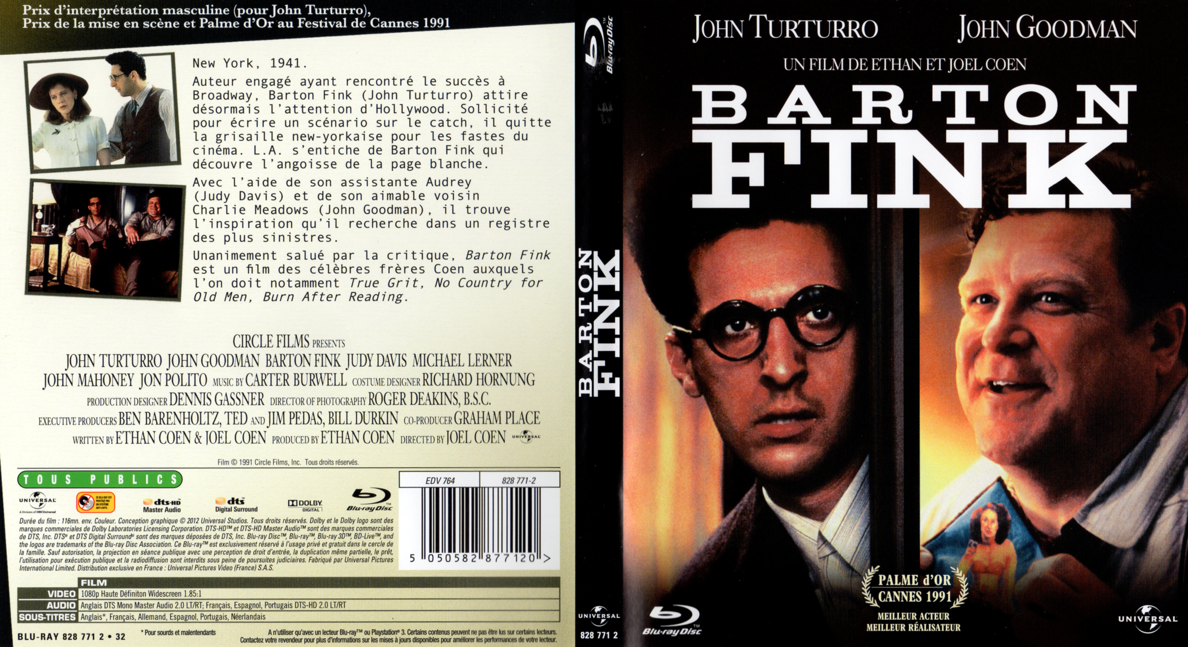 Jaquette DVD Barton Fink (BLU-RAY)