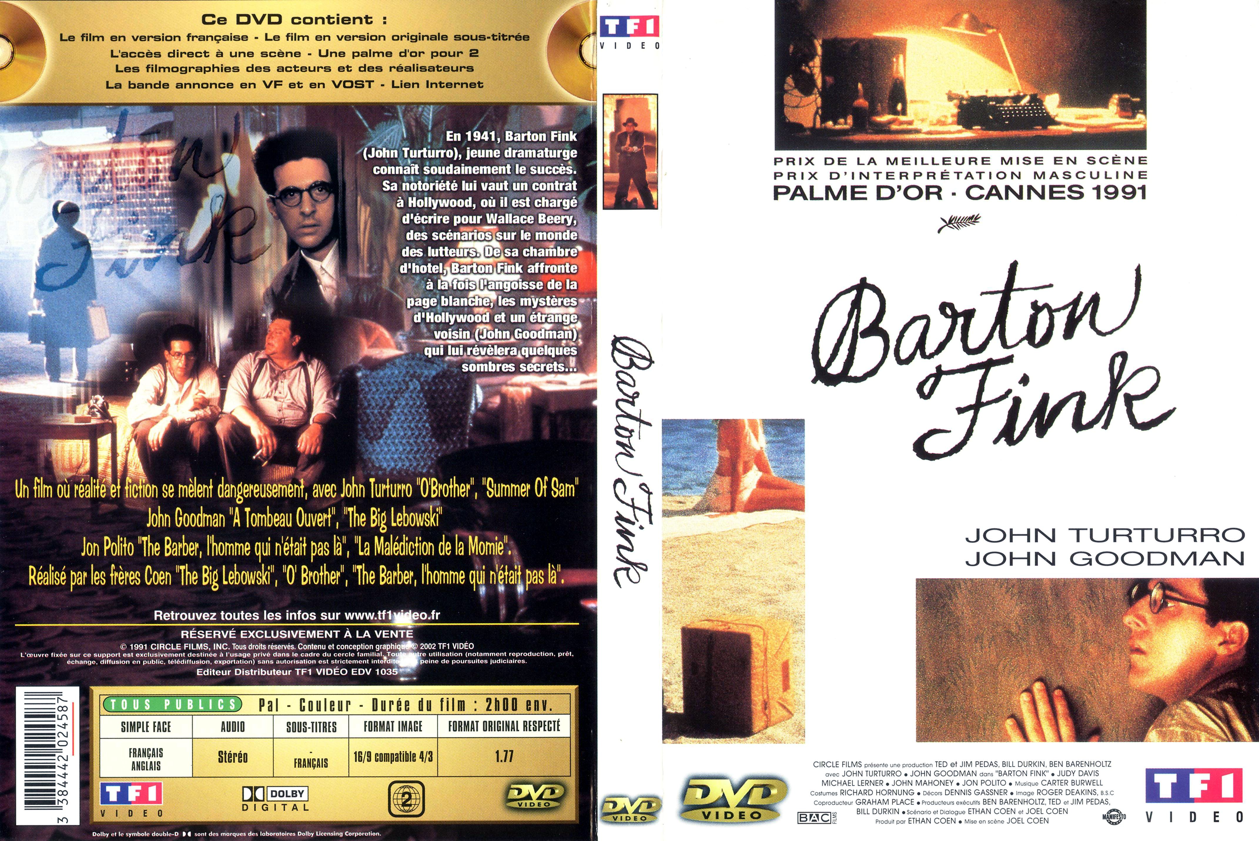 Jaquette DVD Barton Fink v3