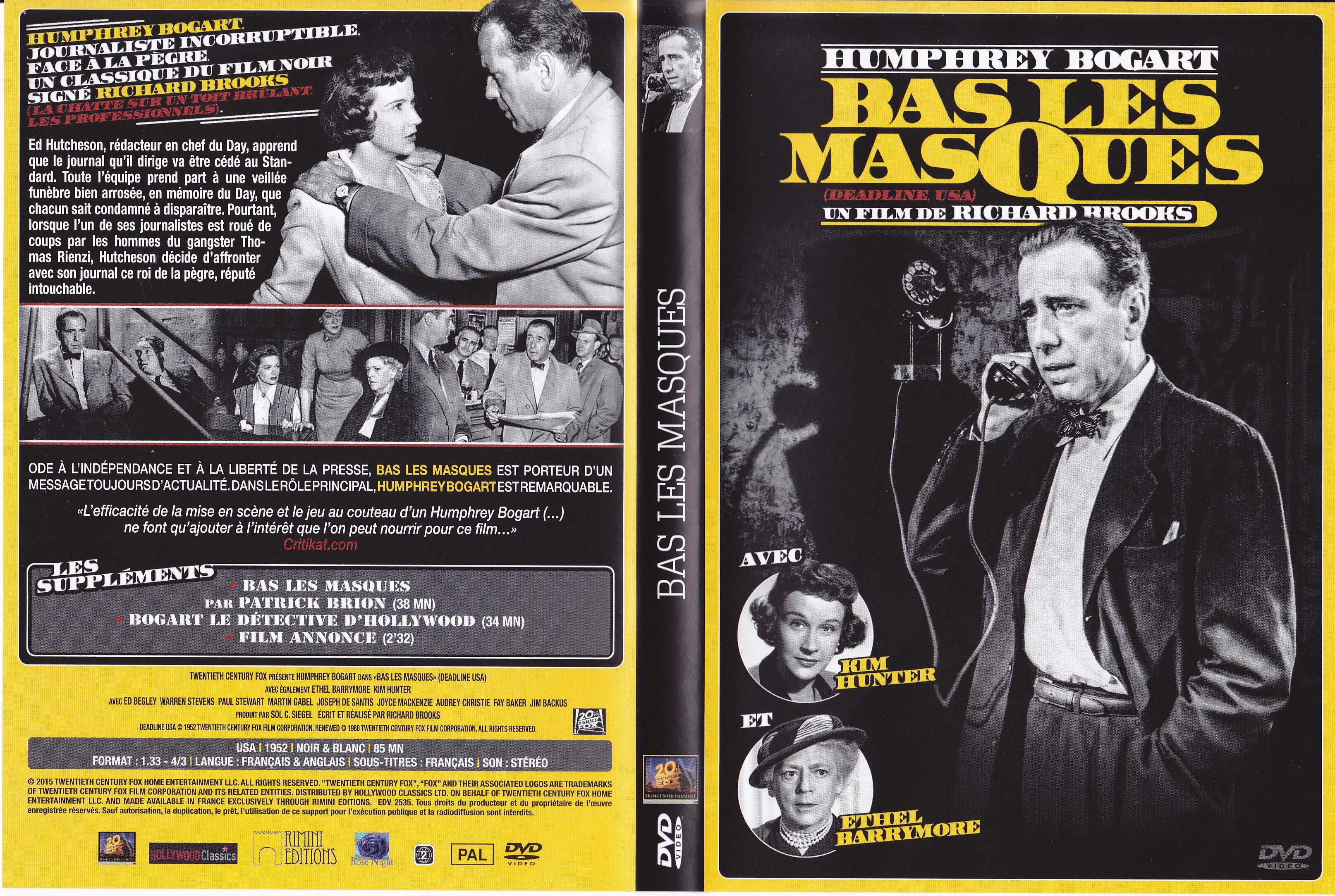 Jaquette DVD Bas les masques