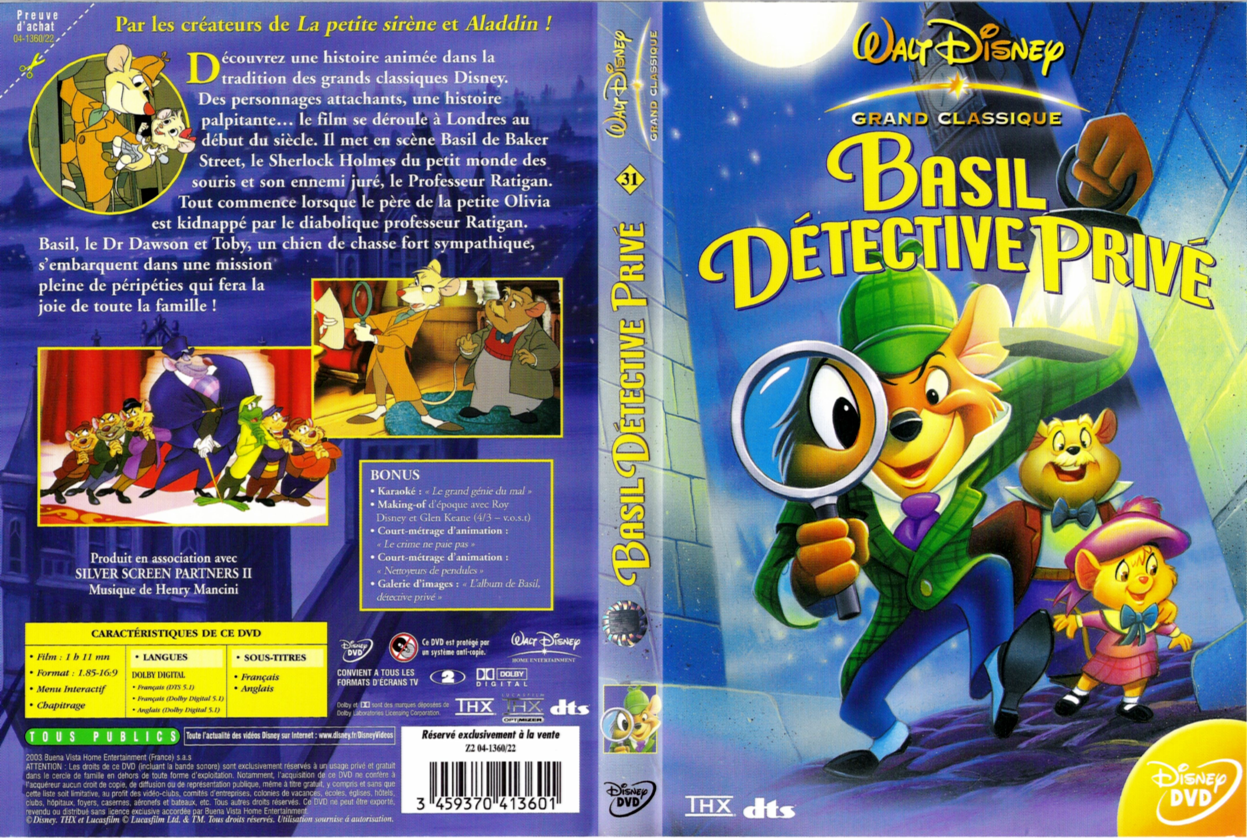 Jaquette DVD Basil dtective priv