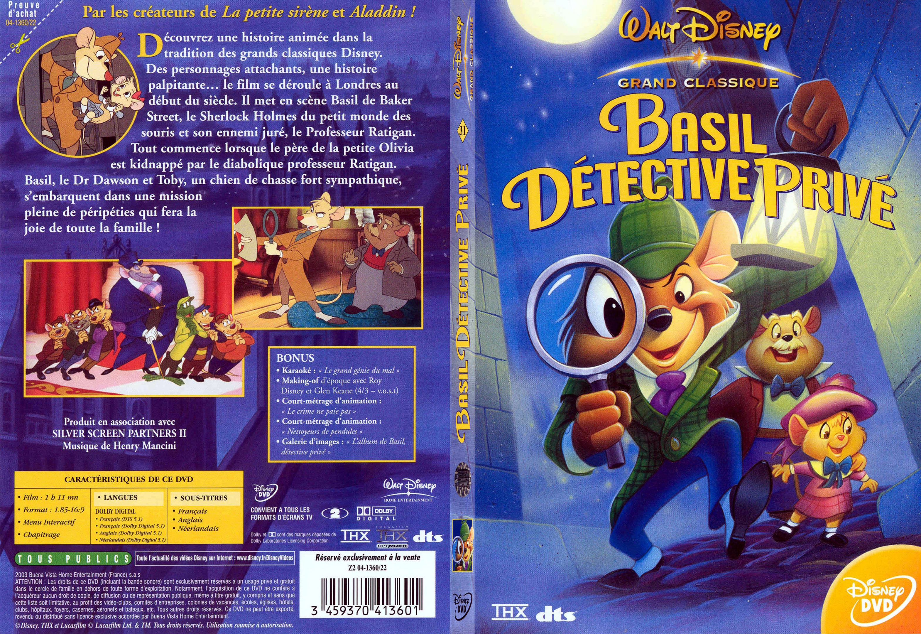 Jaquette DVD Basil dtective priv - SLIM