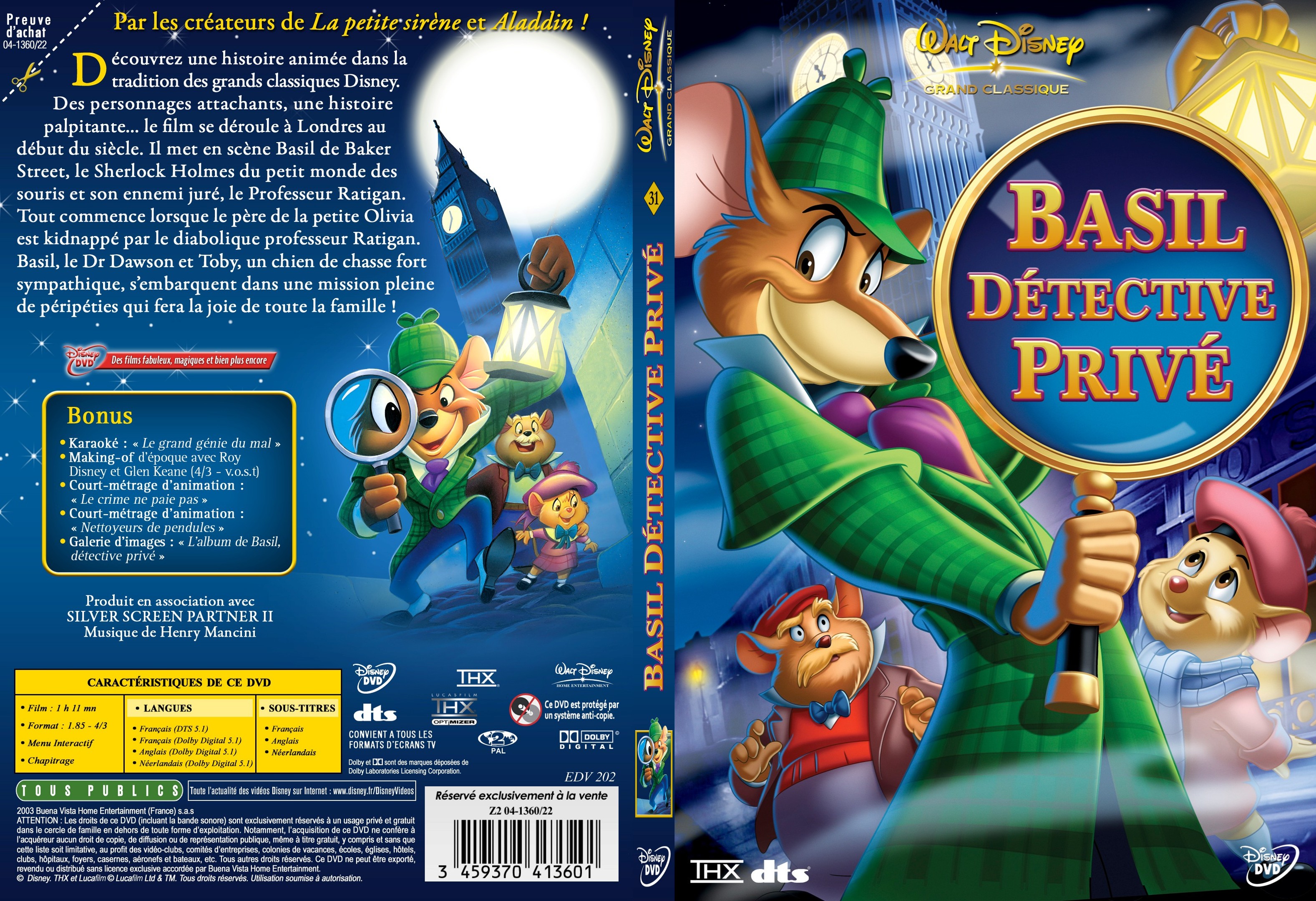 Jaquette DVD Basil dtective priv - SLIM