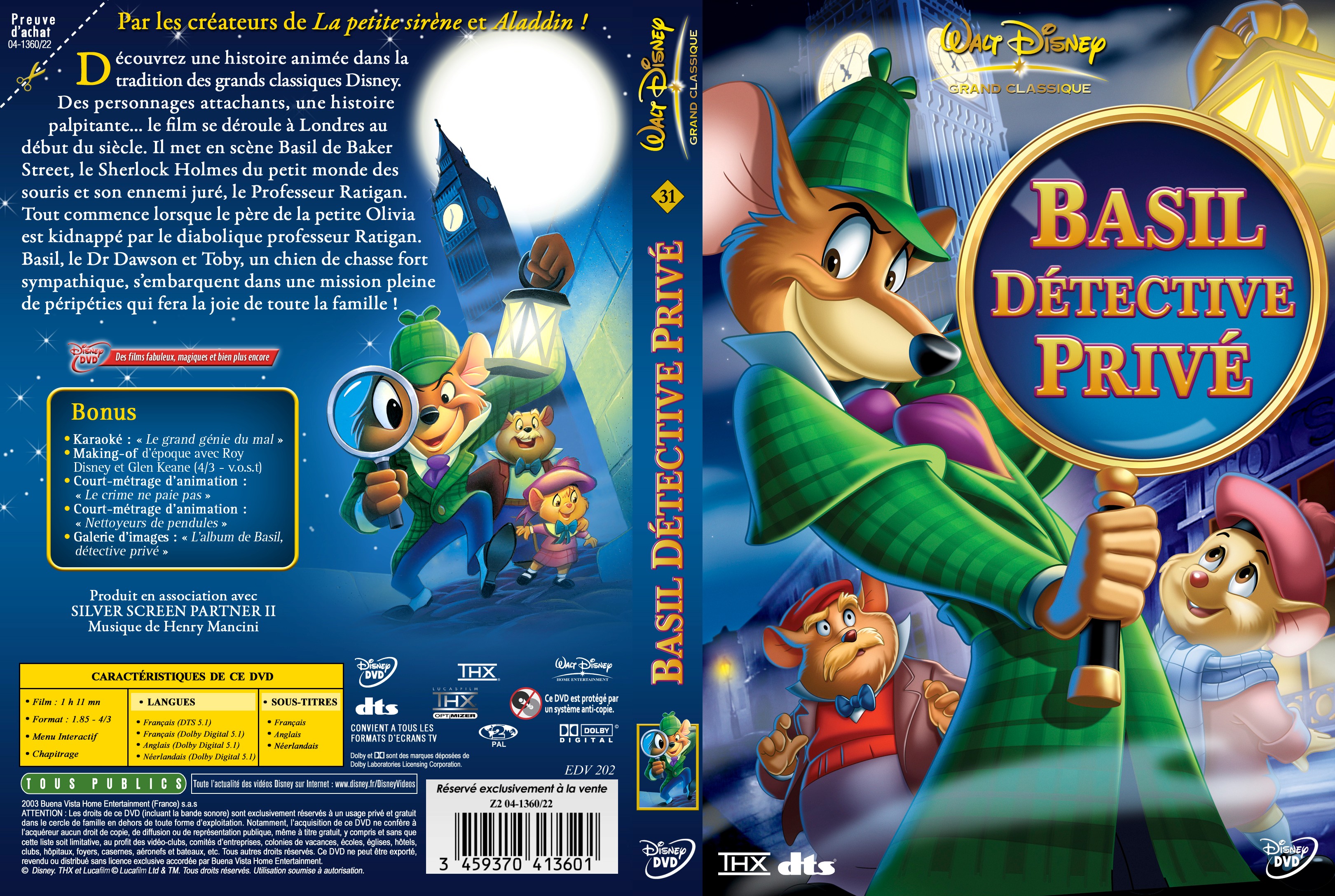 Jaquette DVD Basil dtective priv v3